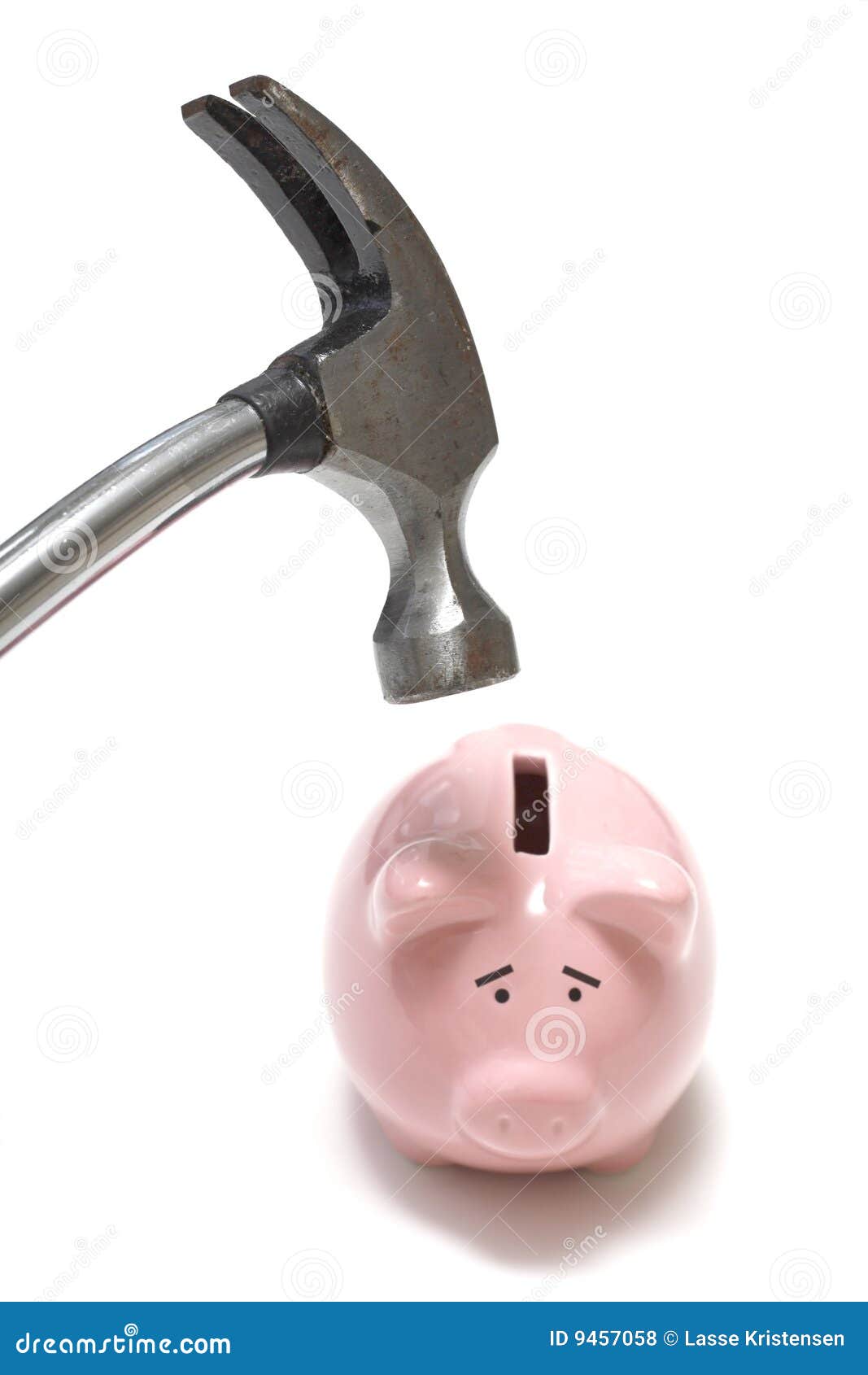 Hammer and piggy bank stock photo. Image of strong, background 9457058