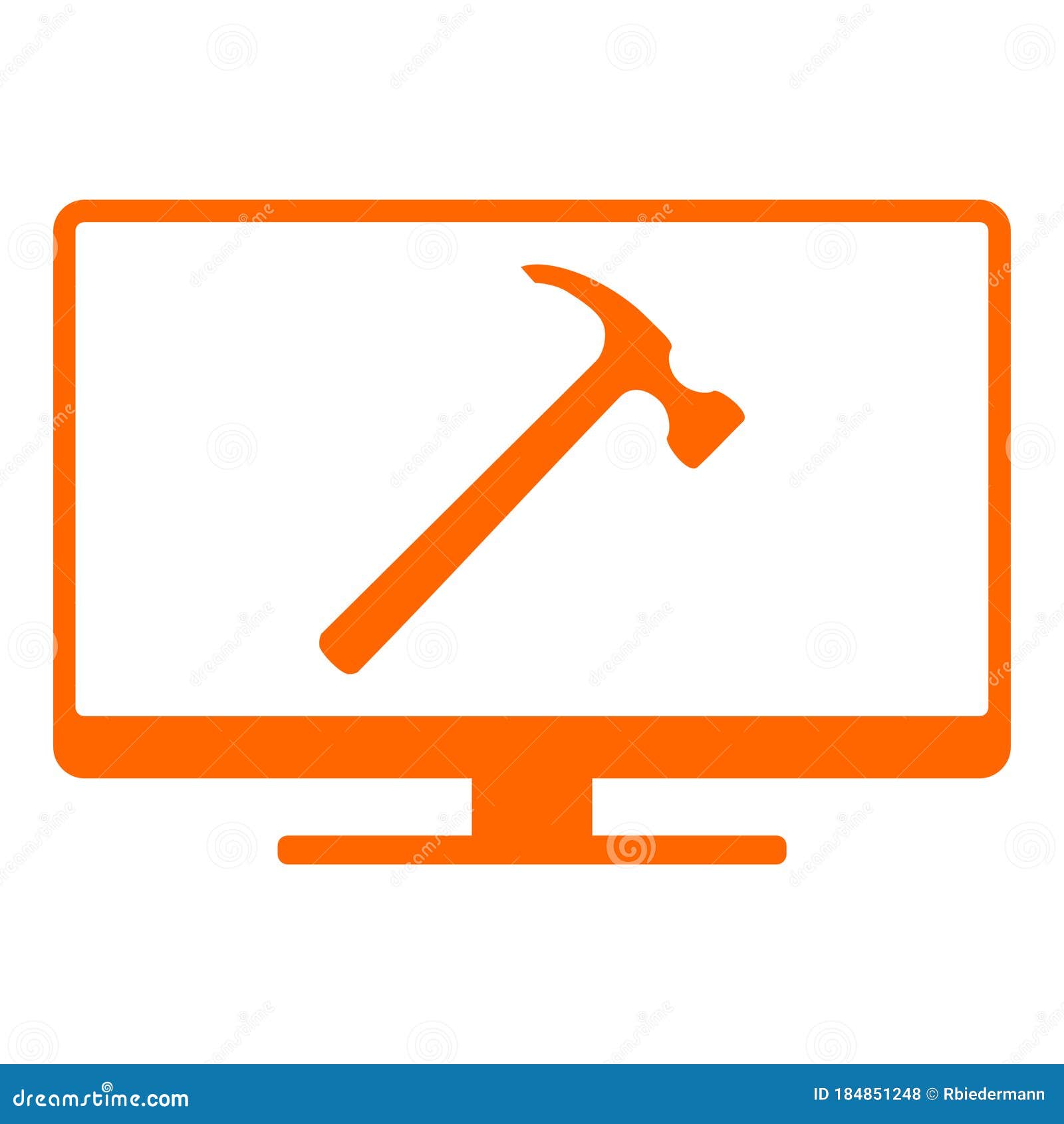 Hammer and screen stock vector. Illustration of symbol 184851248