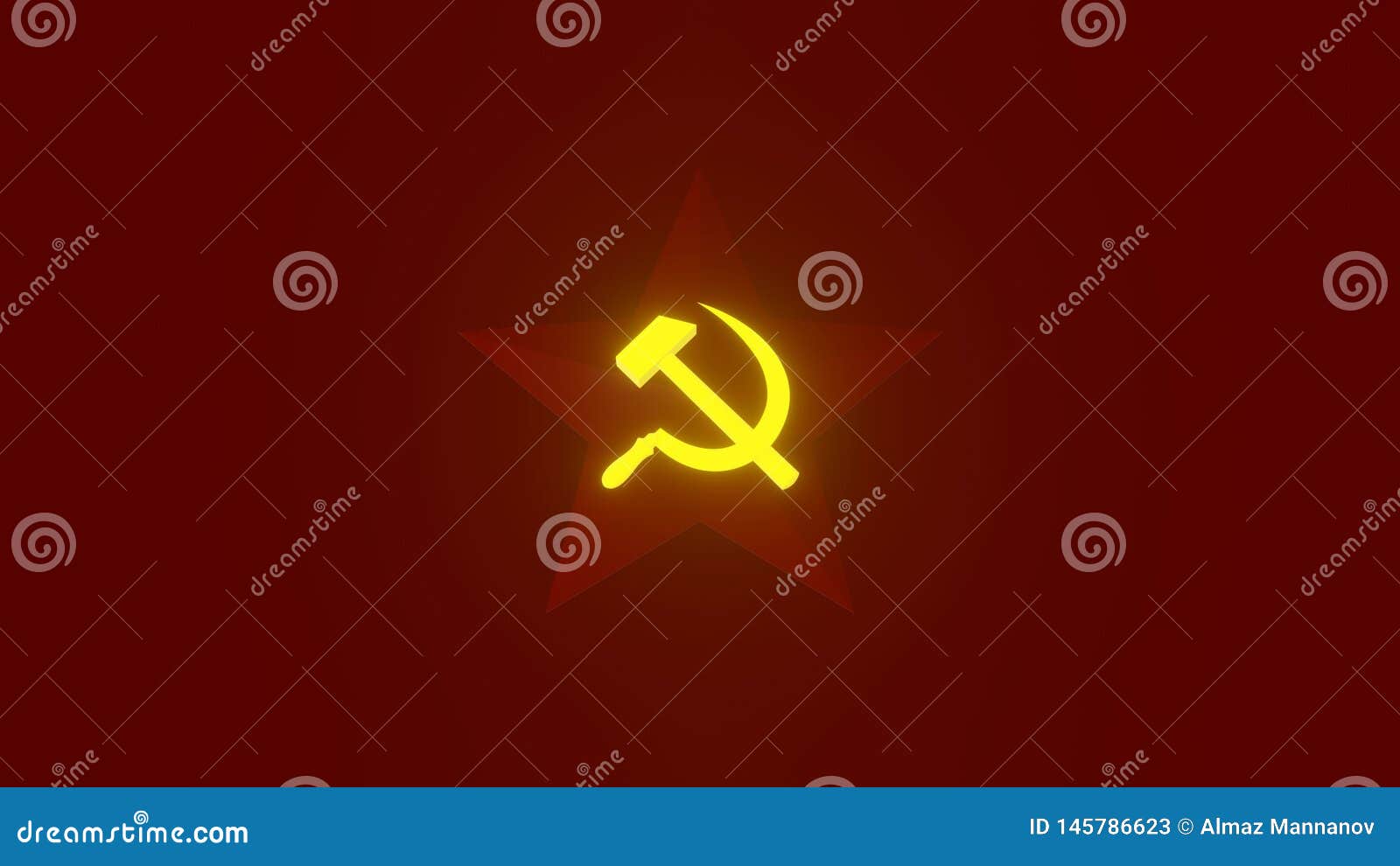 Socialist Holiday Yellow and Red Hammer and Sickle CCCP 