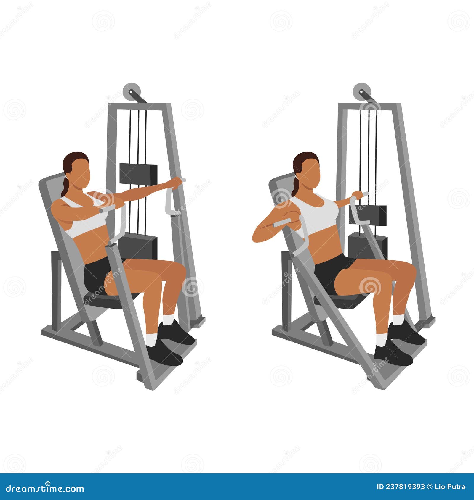 Hammer Strength Machine. Seated Press Stock Illustration - Illustration of loss, muscle: 237819393