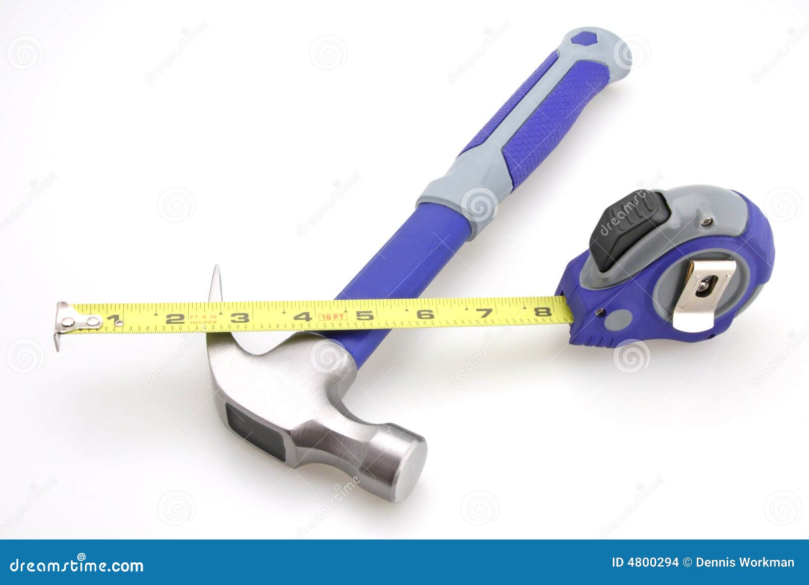 Hammer Tape Measure stock photo. Image of architect, construction 4800294