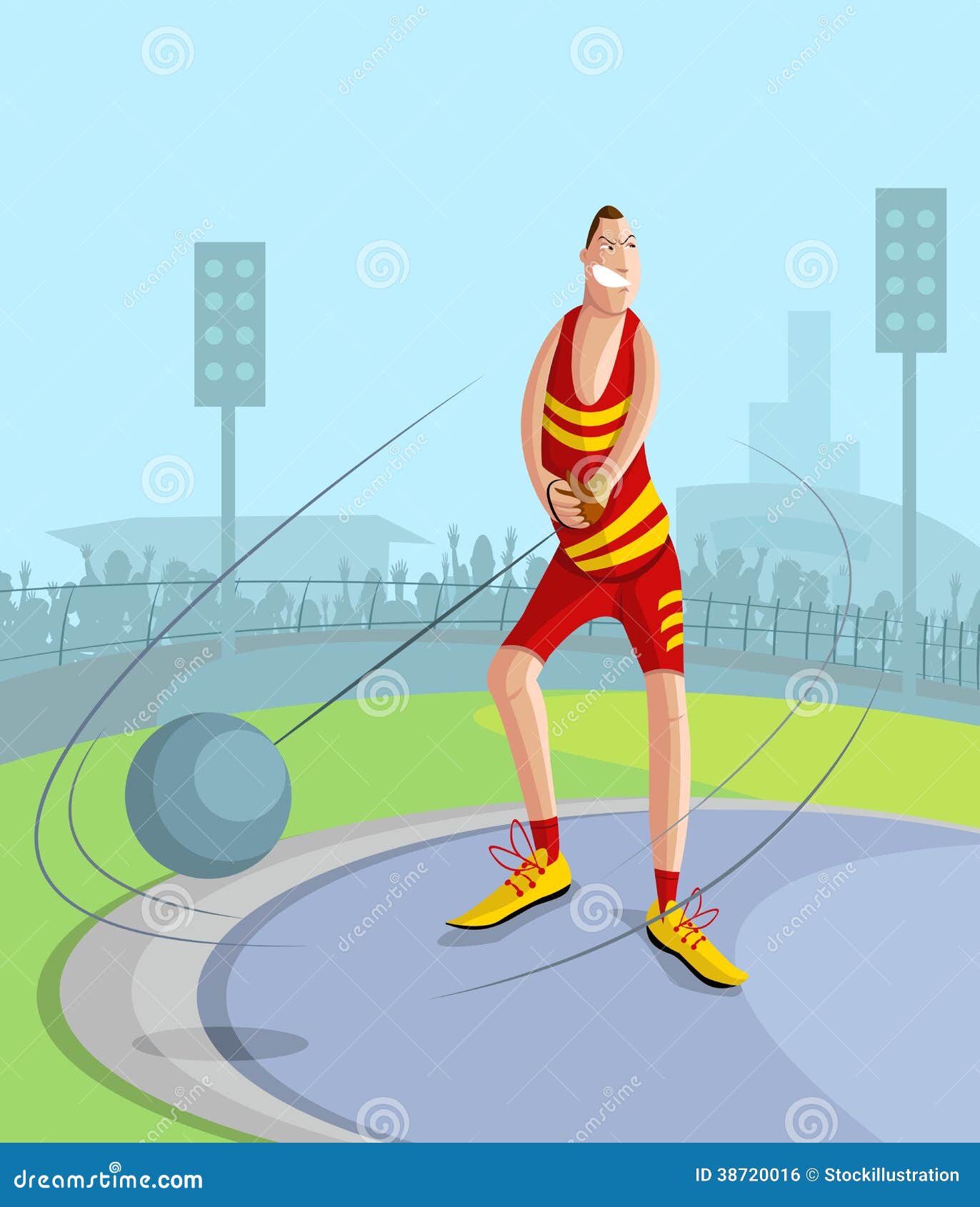 Hammer Throw. Vector Cartoon Illustration. 75522706
