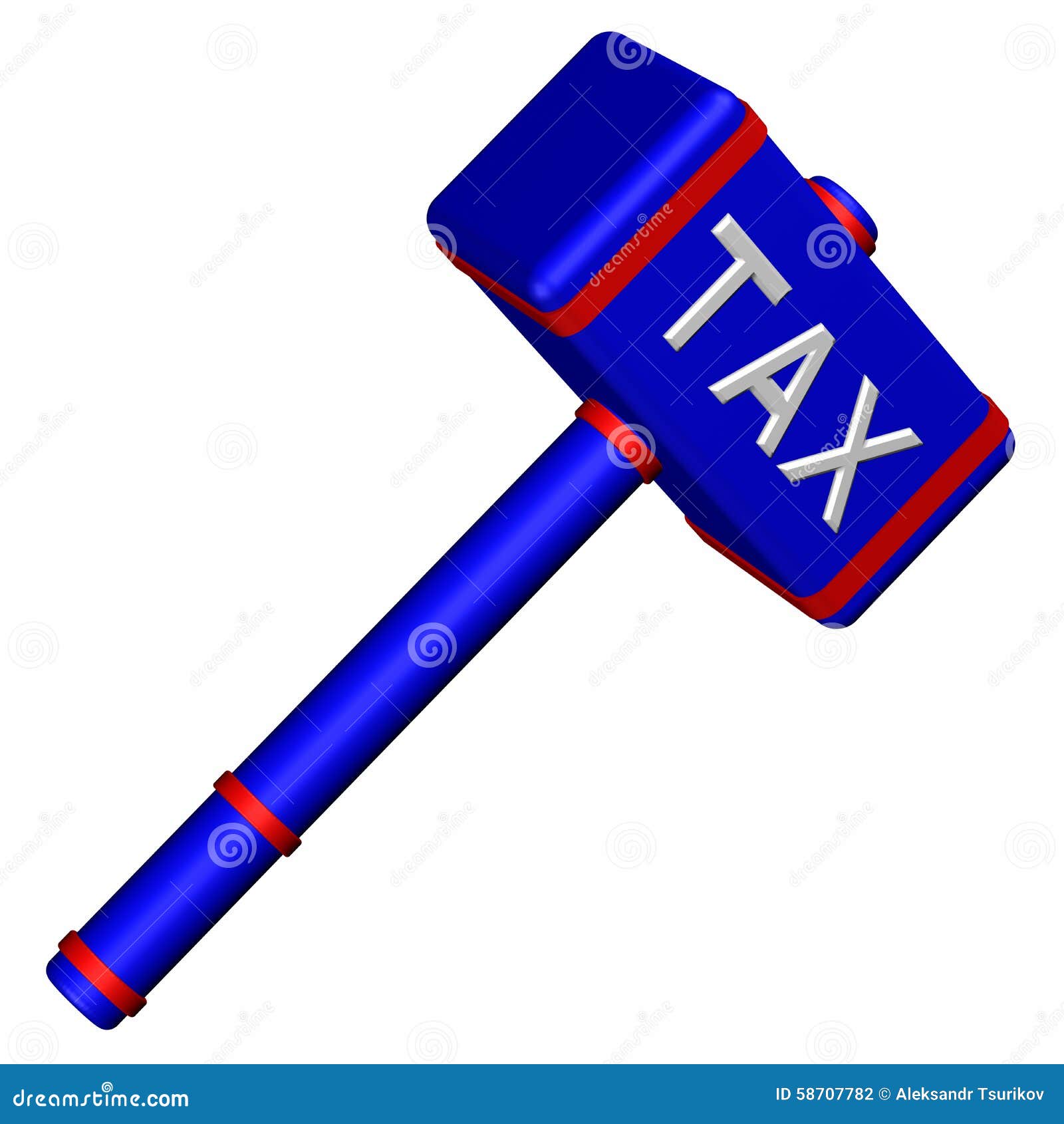 Hammer with word Tax stock illustration. Illustration of economics
