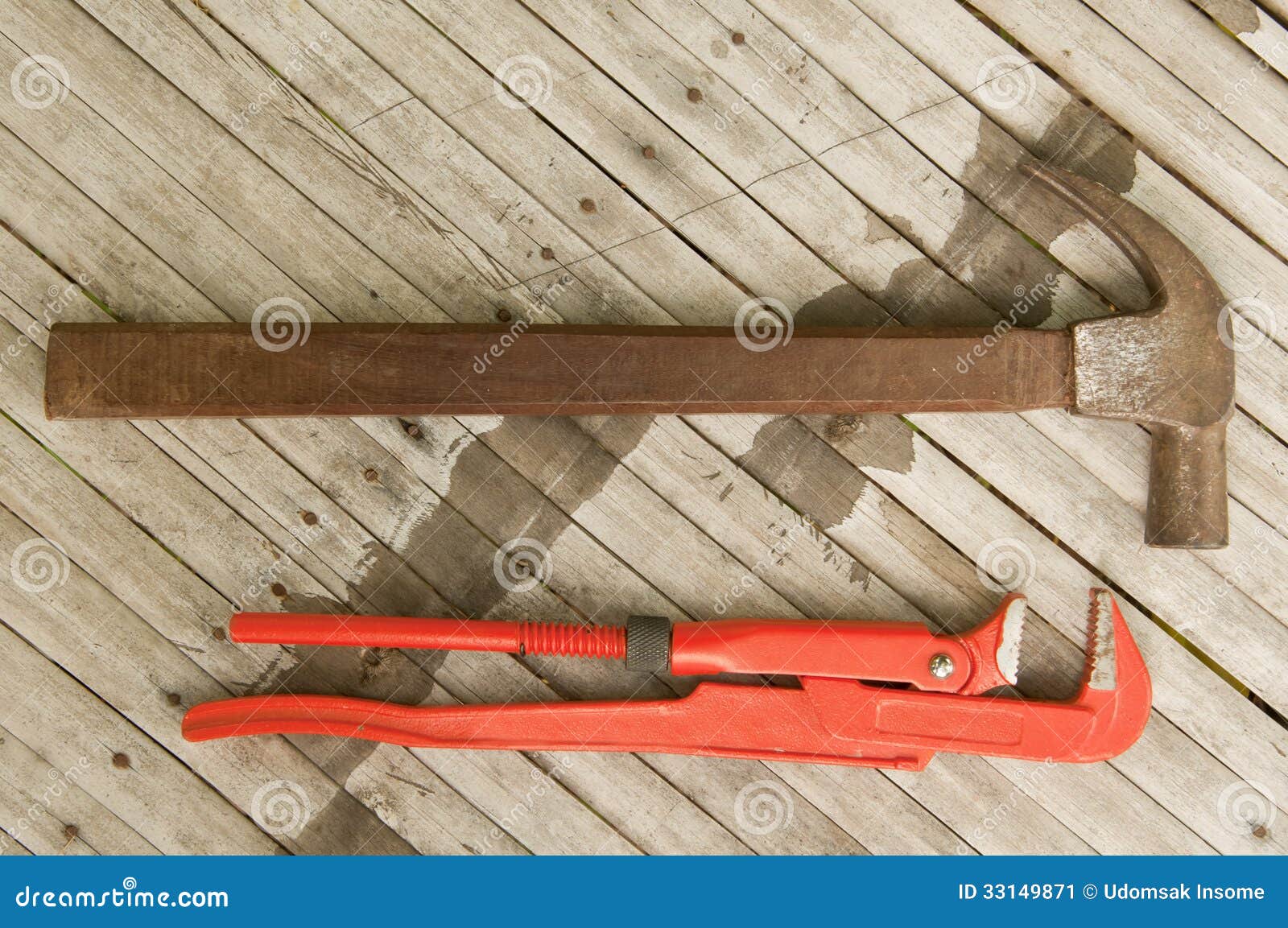 Hammer and wrench stock image. Image of power, mechanic 33149871