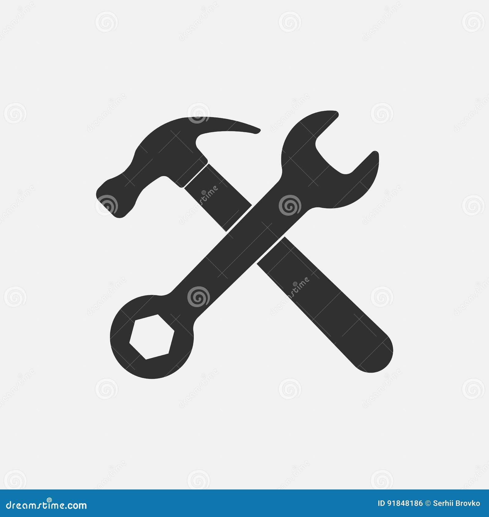 hammer and wrench icon.