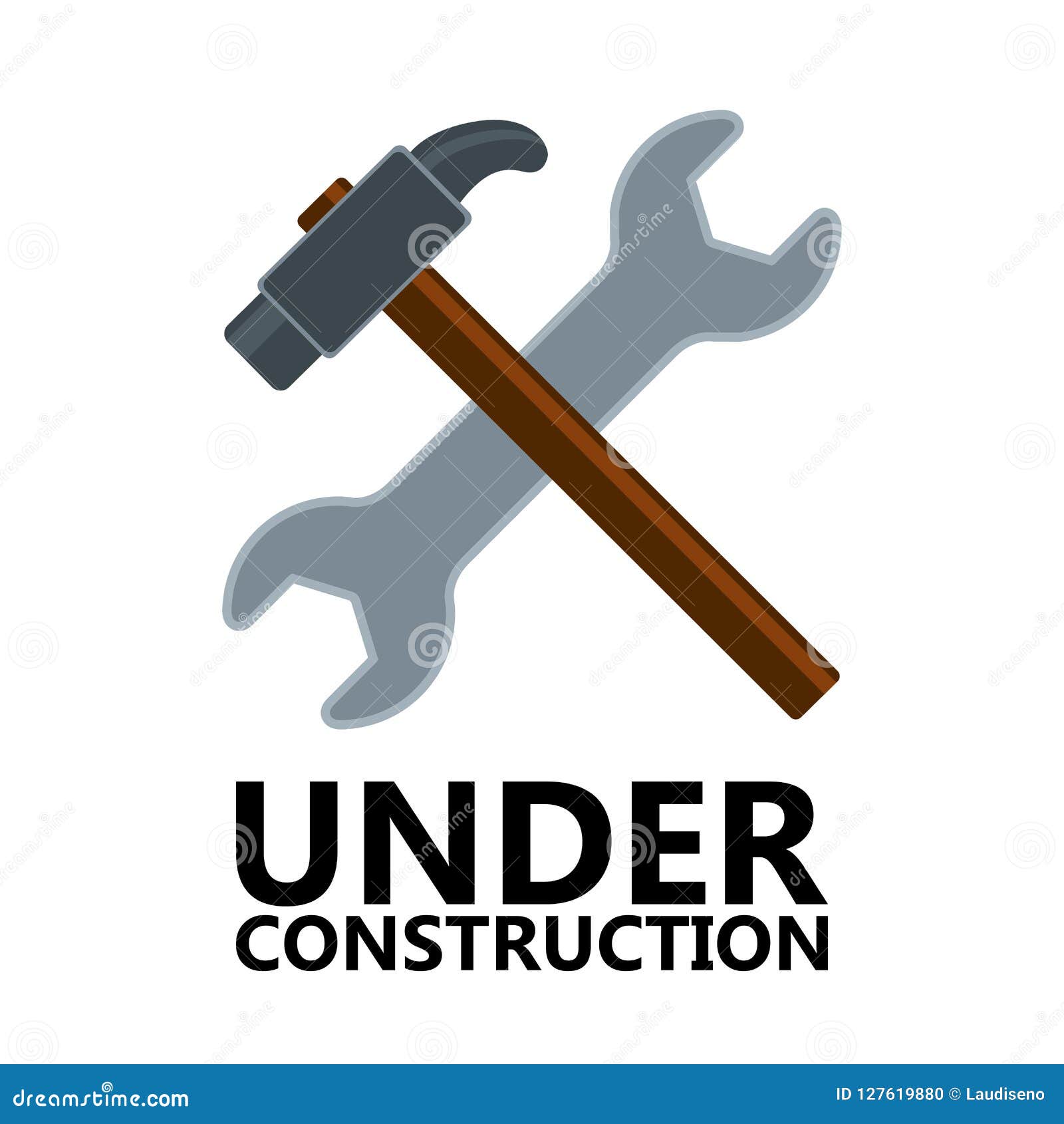 Hammer and Wrench. Under Construction Stock Vector Illustration of