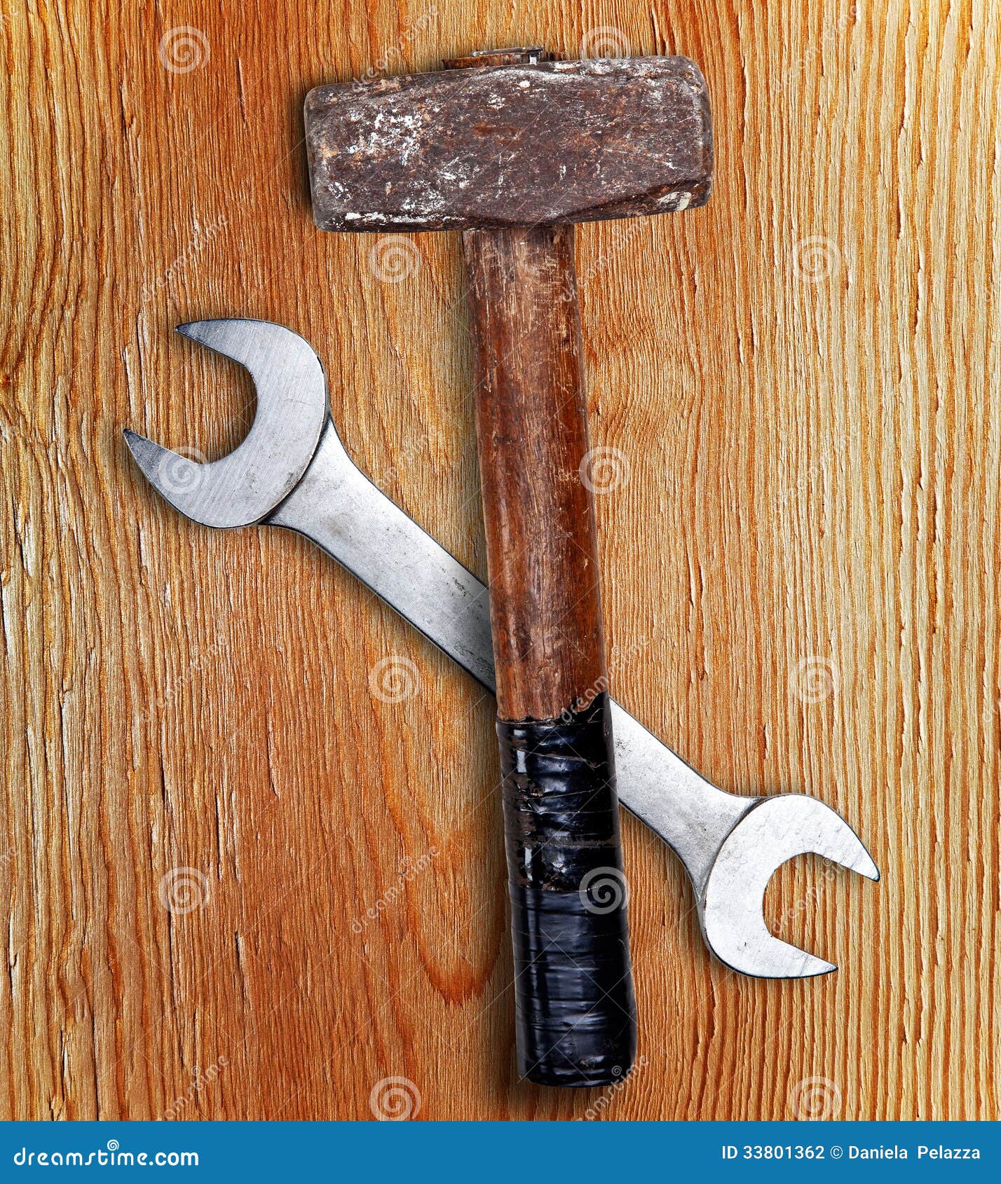 Hammer and wrench stock photo. Image of hard, symbol 33801362