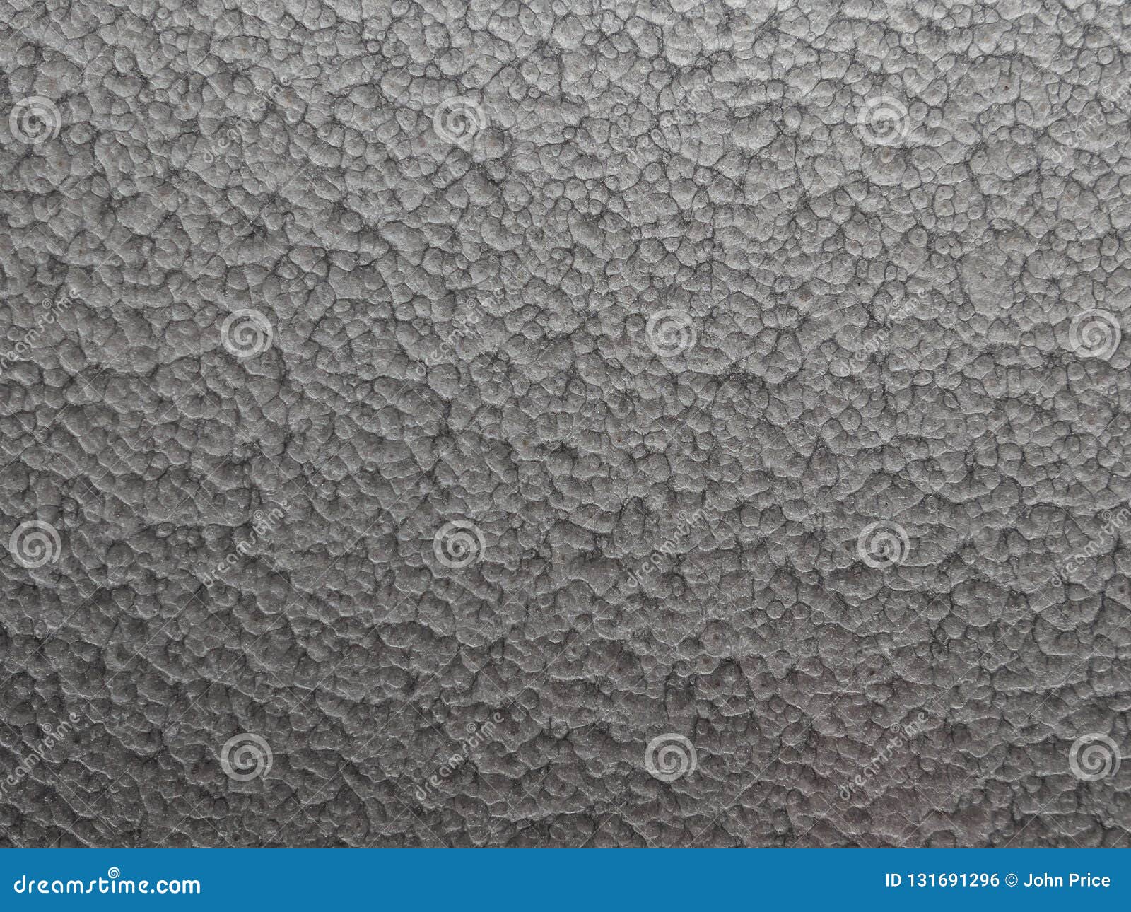 Hammered Textured Effect Silver Grey Painted Steel Plate Close Up Stock