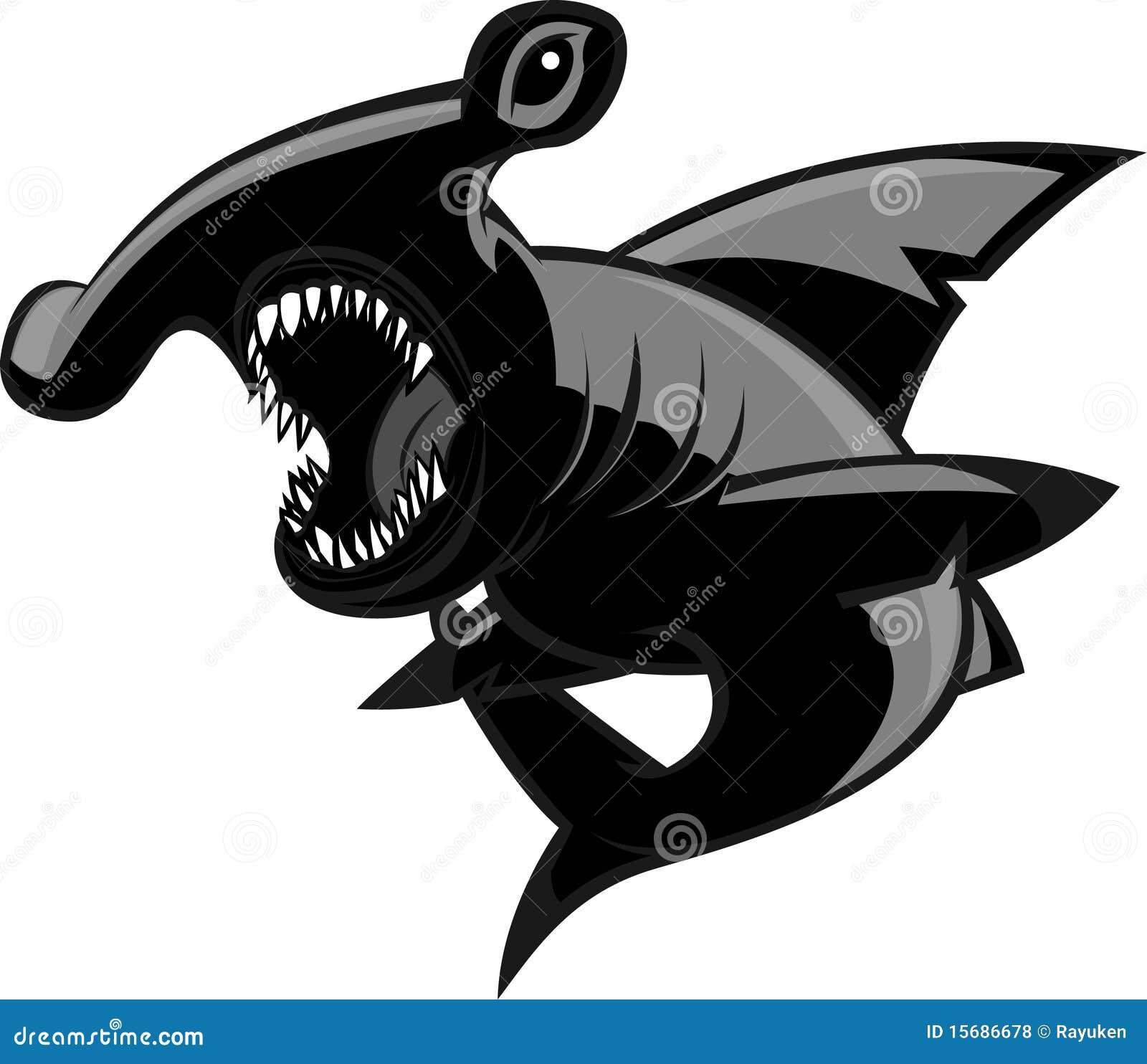 Hammerhead shark stock vector. Image of vector, cartoon 15686678