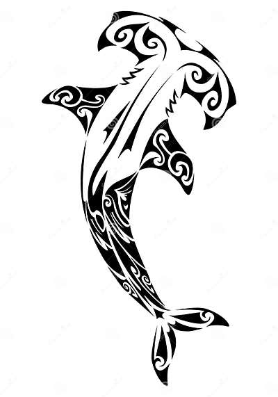 Hammerhead shark tattoo stock illustration. Illustration of tattoos ...