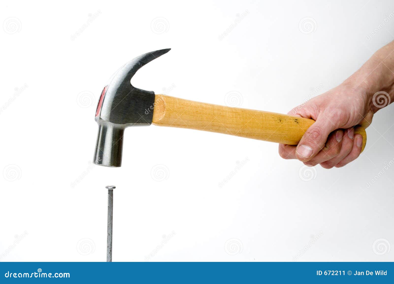 Hammering stock image. Image of handyman,