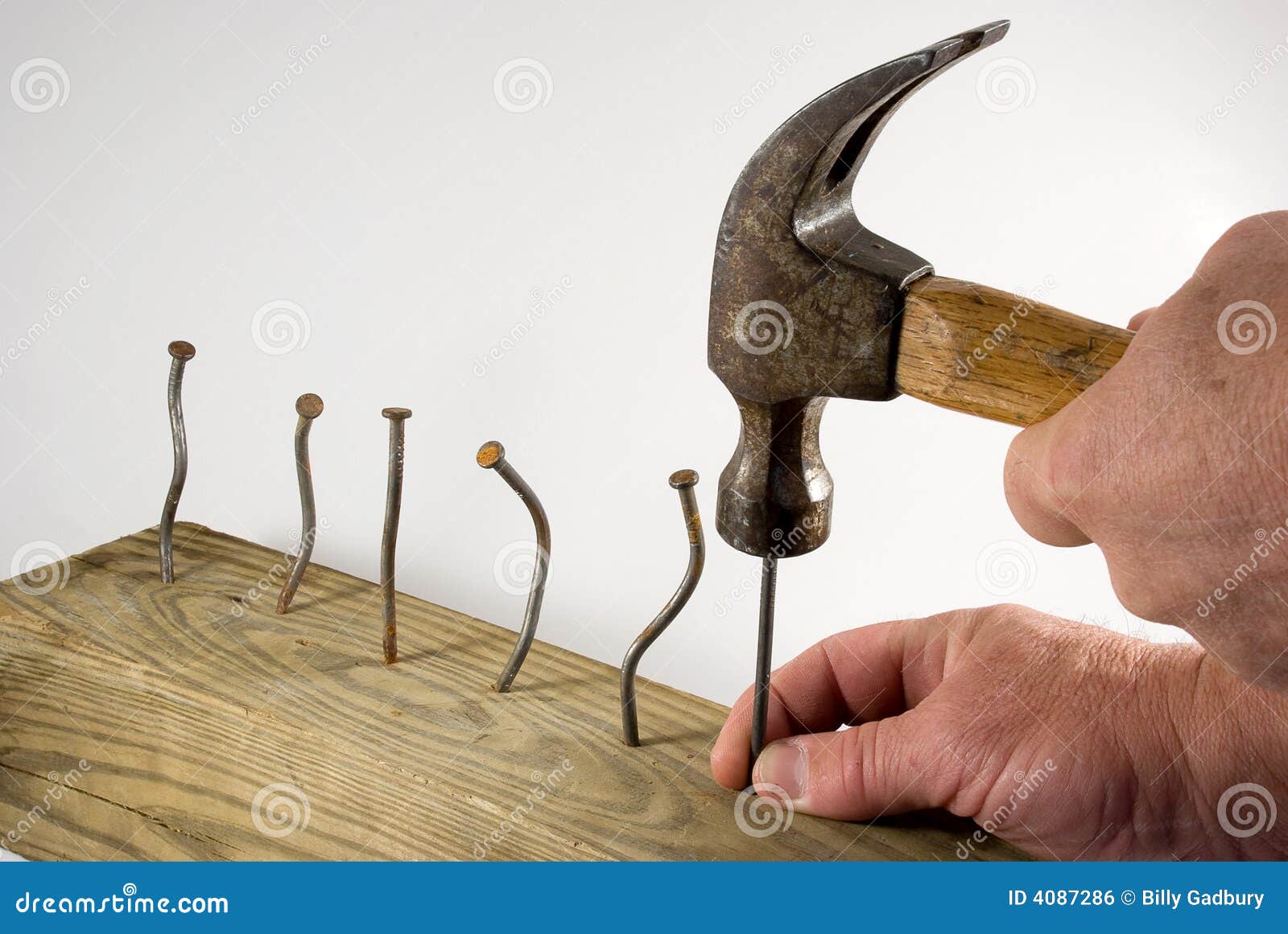 Hammering hands stock photo. Image of beat, nail, contorted 4087286