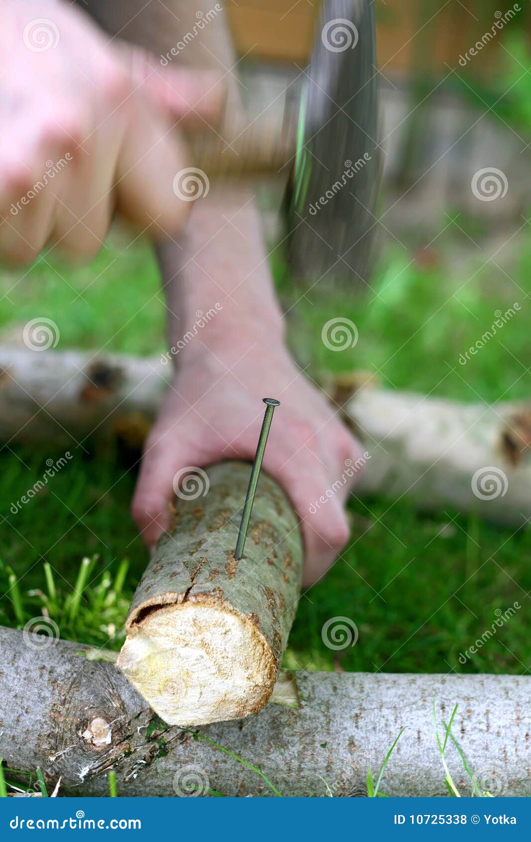 Hammering nail stock photo. Image of slaying, hand, sharp 10725338