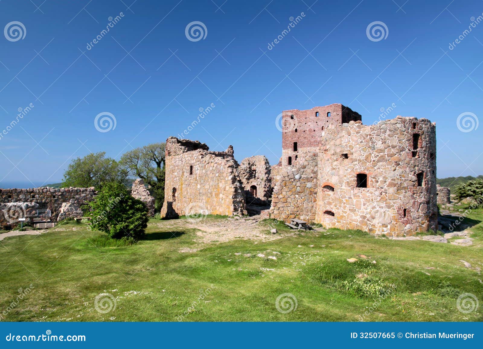 Hammershus castle ruin stock image. Image of europe, holidays 32507665
