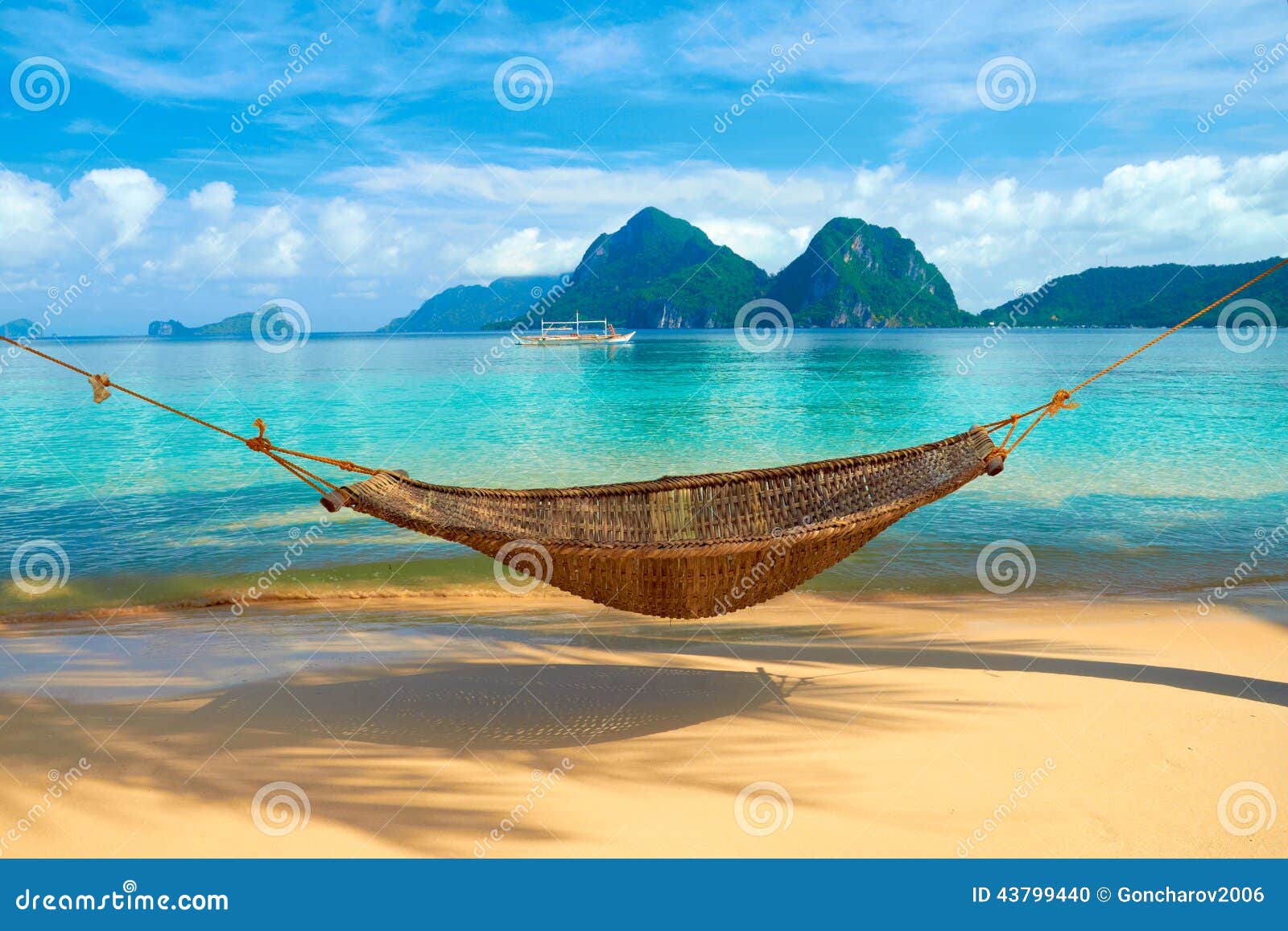 A Hammock at the Beach stock photo. Image of sand, exotic  43799440