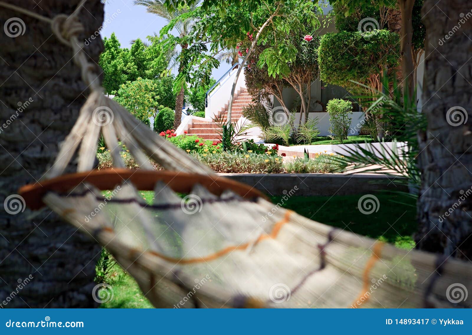 Hammock at the hotel. stock image. Image of rest, hammock 14893417