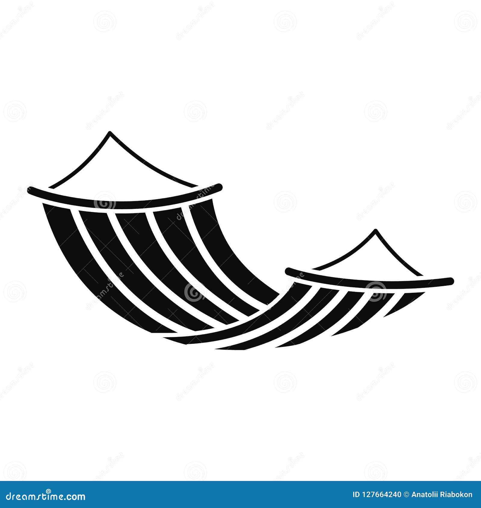 Hammock icon, simple style stock vector. Illustration of season 127664240