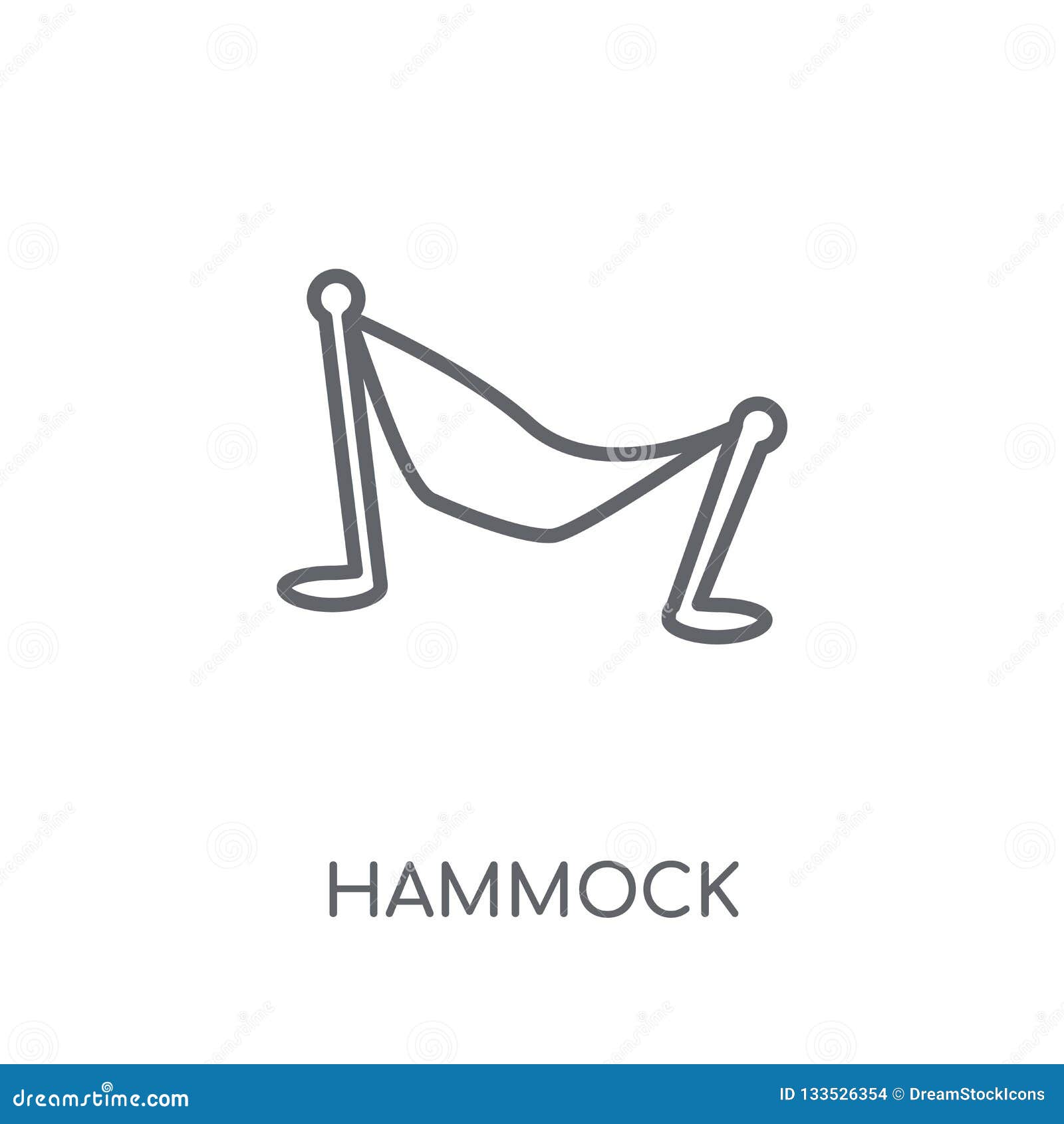 Hammock Linear Icon. Modern Outline Hammock Logo Concept on Whit Stock
