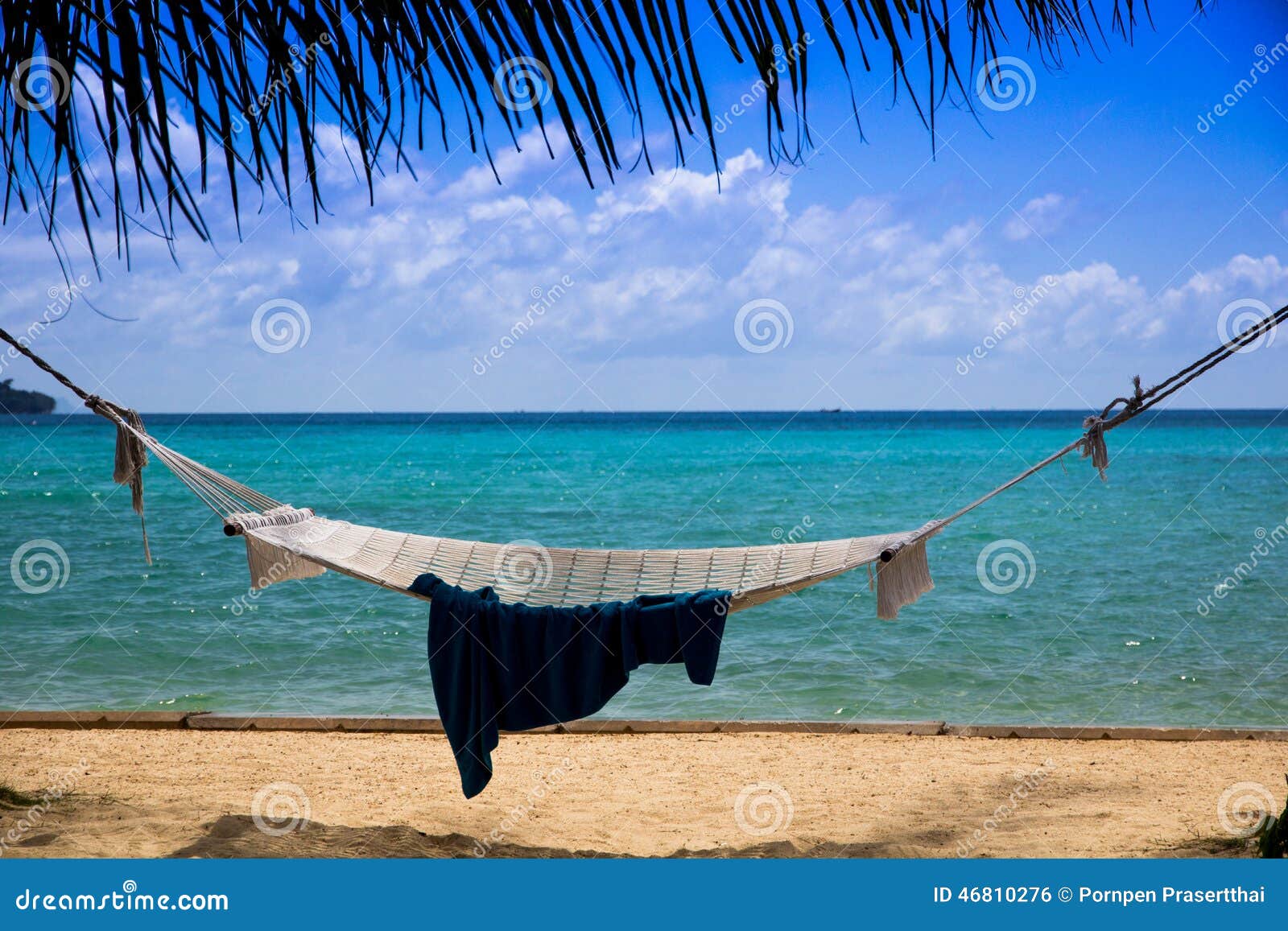 Hammock and sea stock photo. Image of coast, strand, seaside 46810276