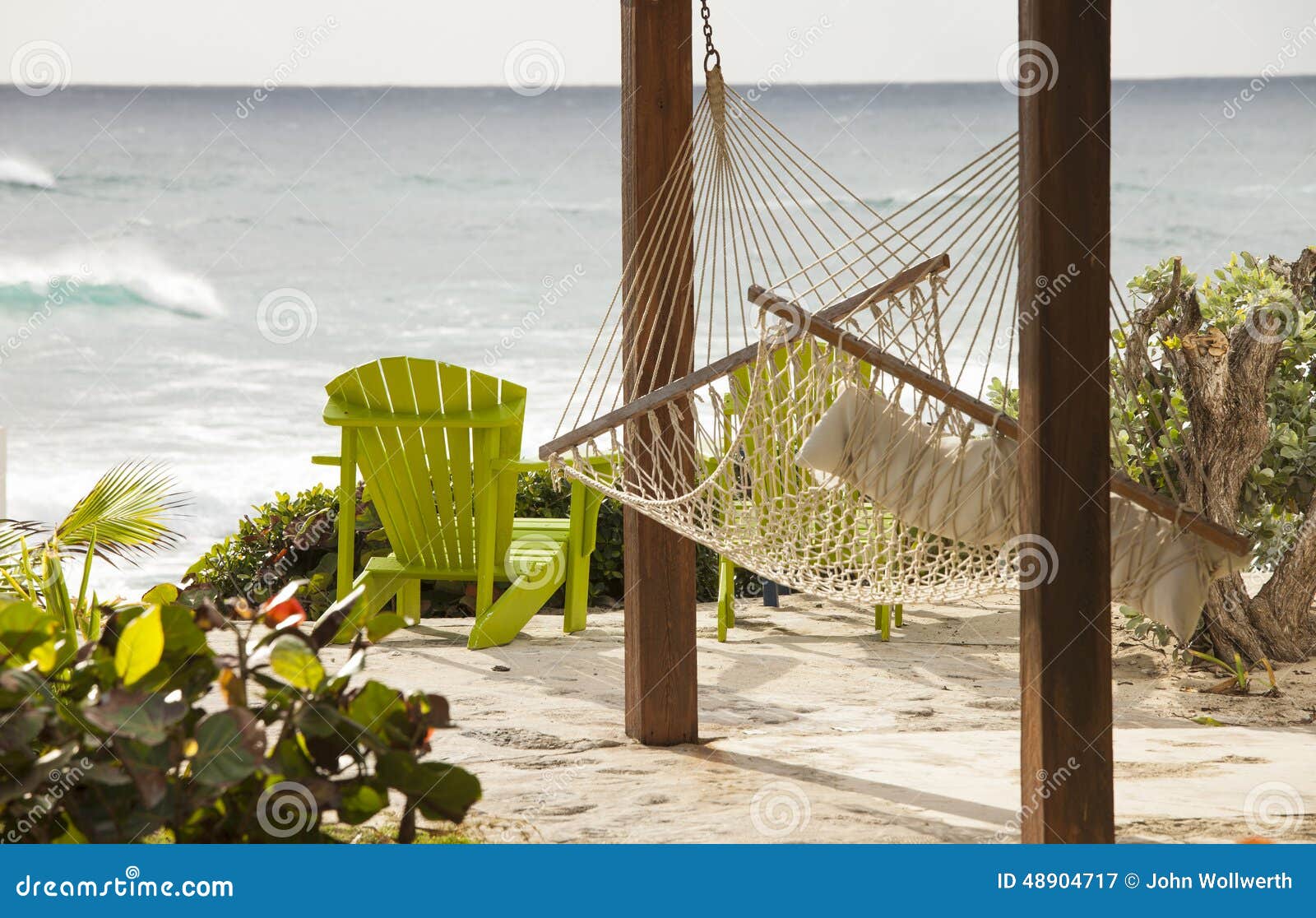 Hammock with View of the Ocean Stock Image Image of surf, ocean 48904717