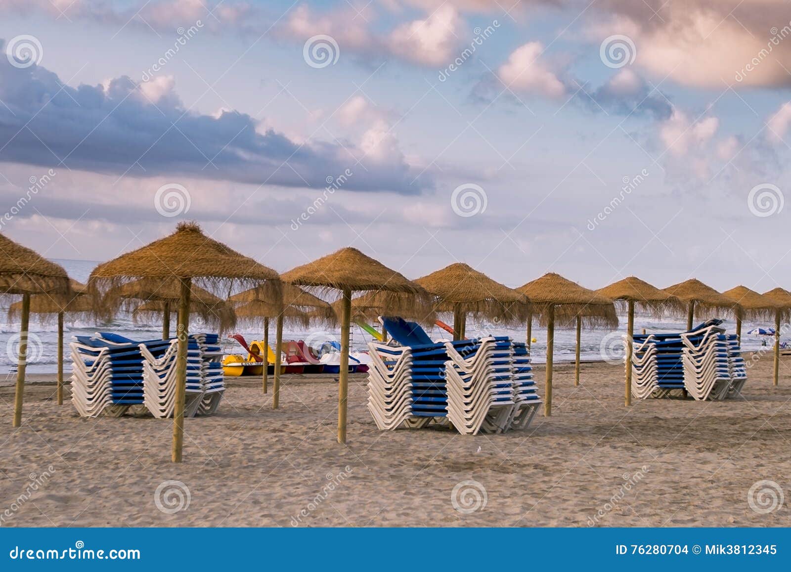 Hammocks and beach stock photo. Image of orange, colorful 76280704