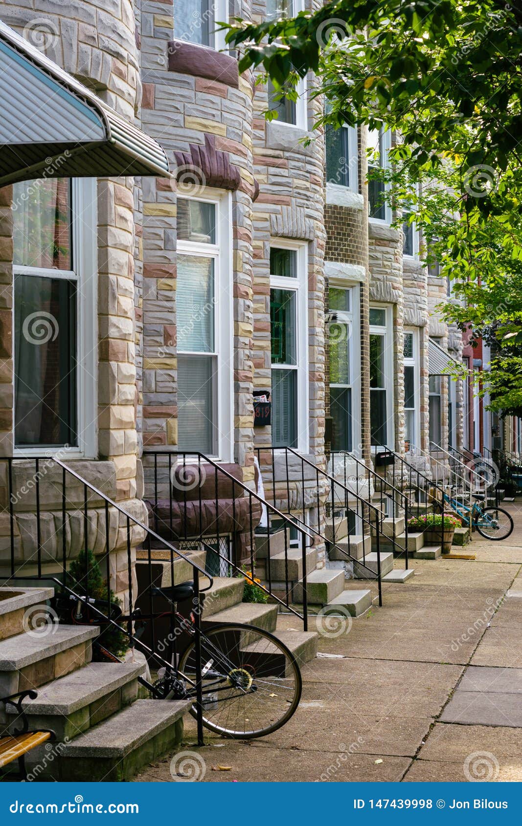 Hampden Row Houses, in Baltimore, Maryland Editorial Stock Photo