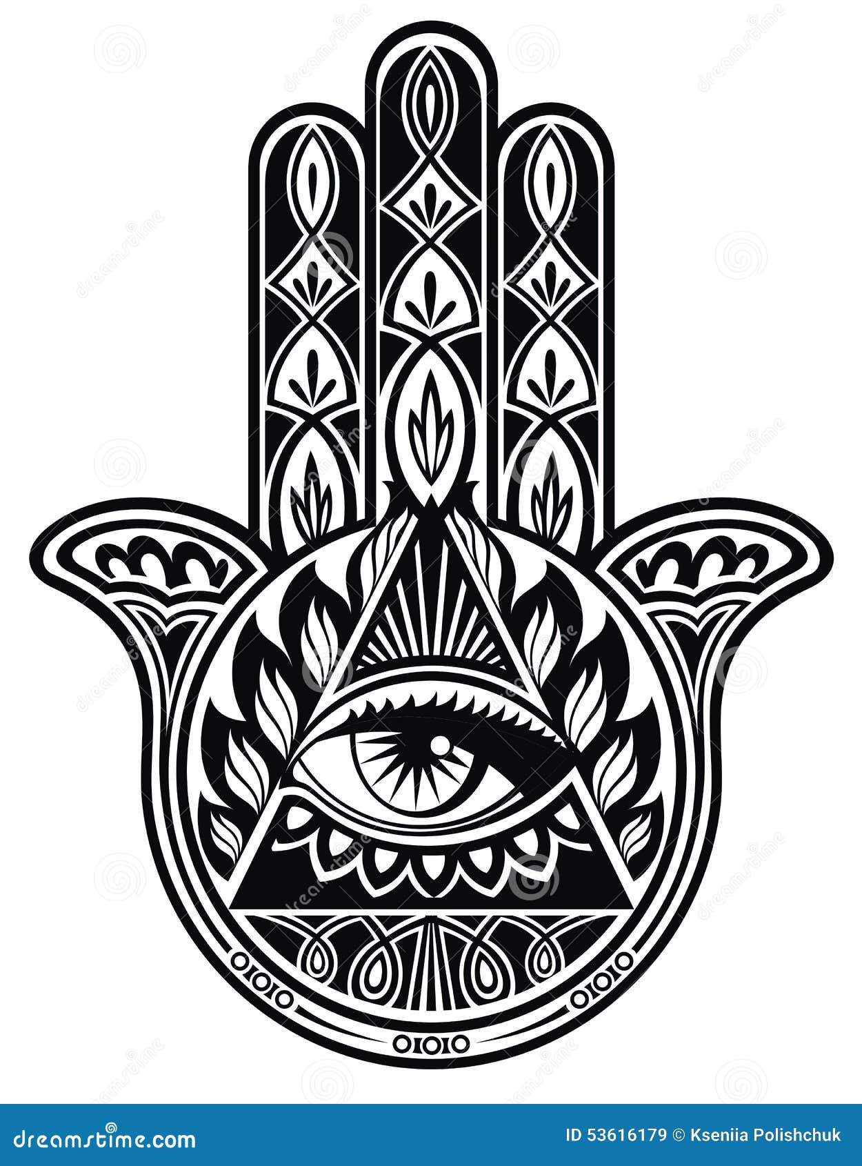 Hamsa-Hand vektor abbildung. Illustration von charme - 53616179