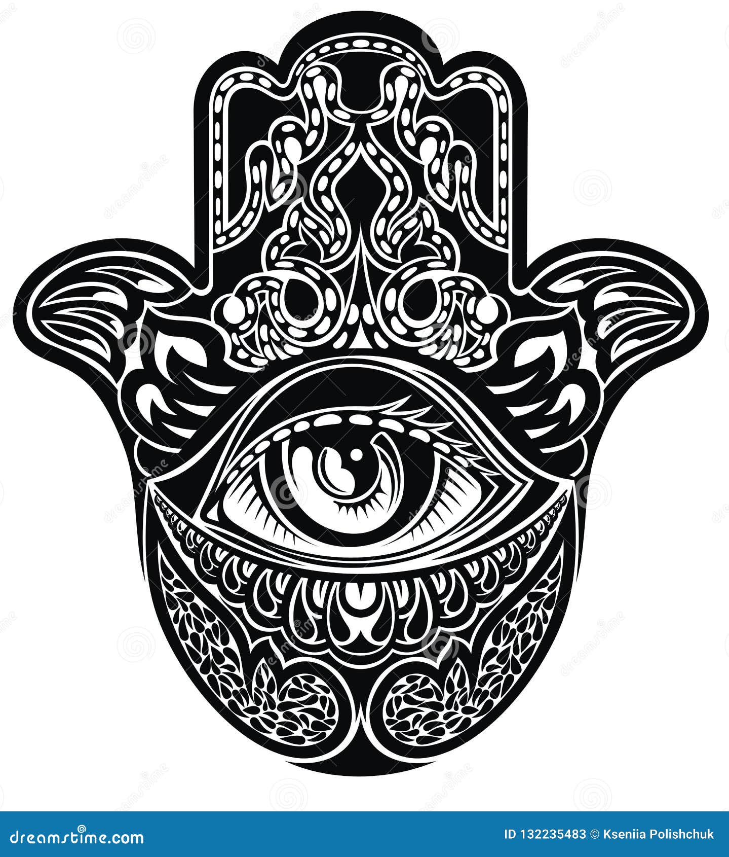 Hamsa, Hand of Fatima, Vector Illustration Stock Vector - Illustration ...