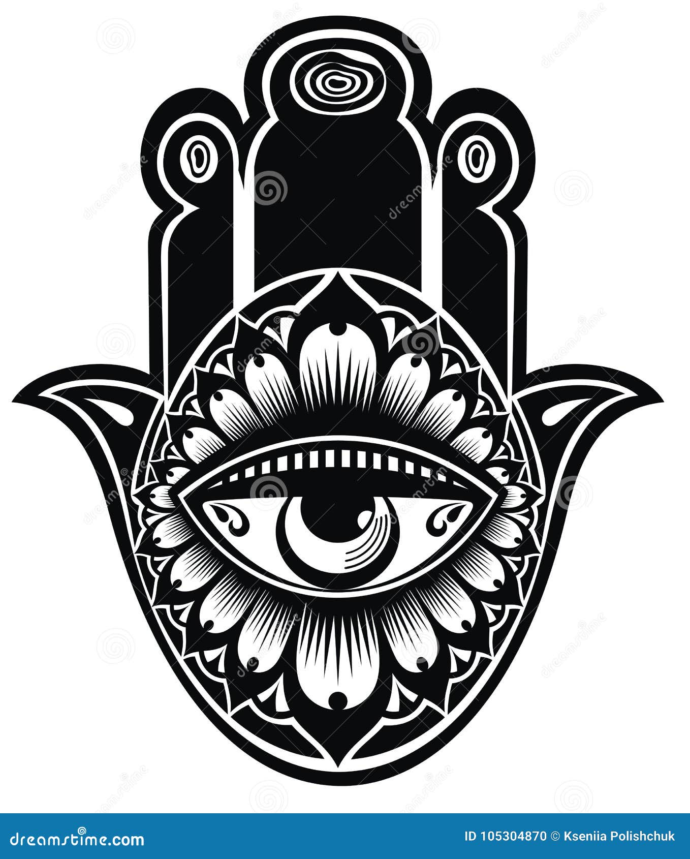 Hamsa, Hand Of Fatima, Vector Illustration | CartoonDealer.com #105304870