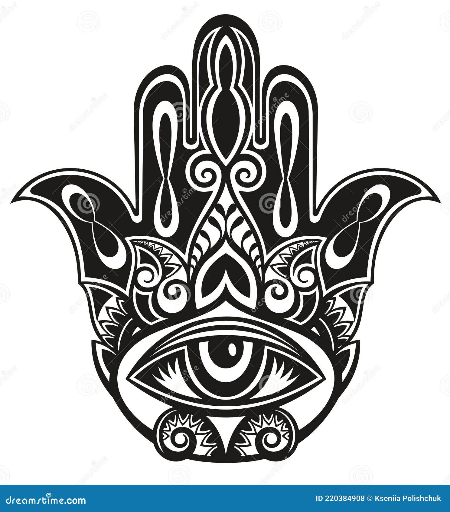 Hamsa, Hand of Fatima, Vector Illustration. Template Vector ...