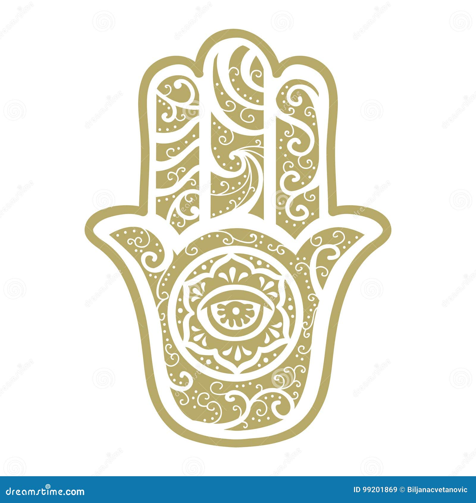 Hamsa Hand stock vector. Illustration of protection, pattern - 99201869