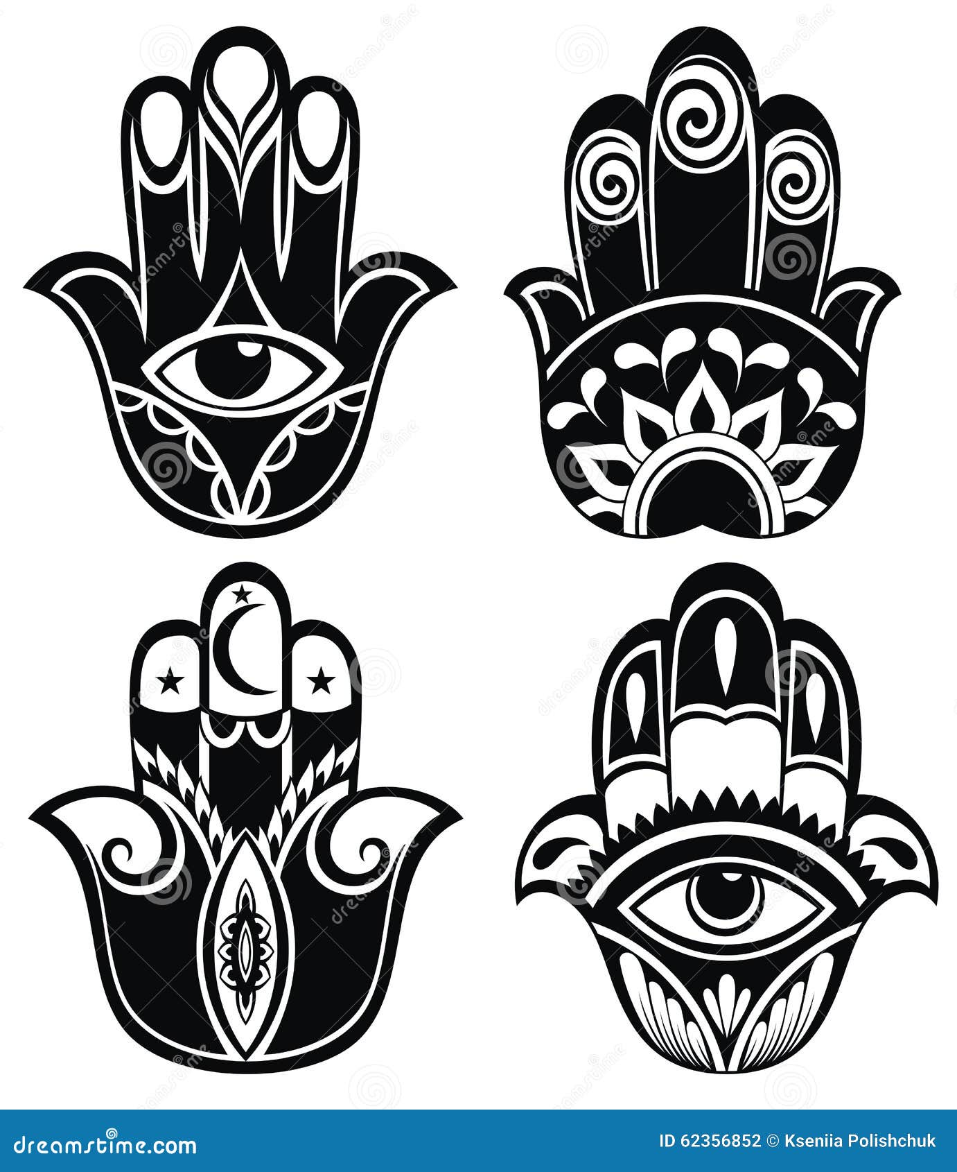 Hamsa Hand, Hand Of Fatima - Amulet Stock Vector - Illustration of ...