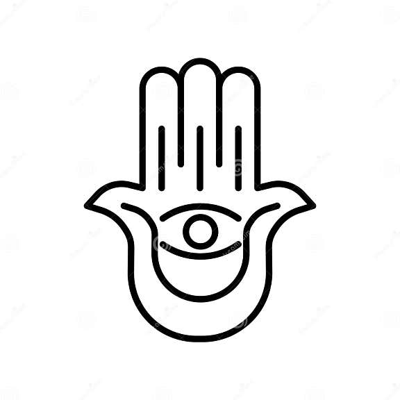 Hamsa Hand Icon Vector Isolated on White Background, Hamsa Hand Sign ...
