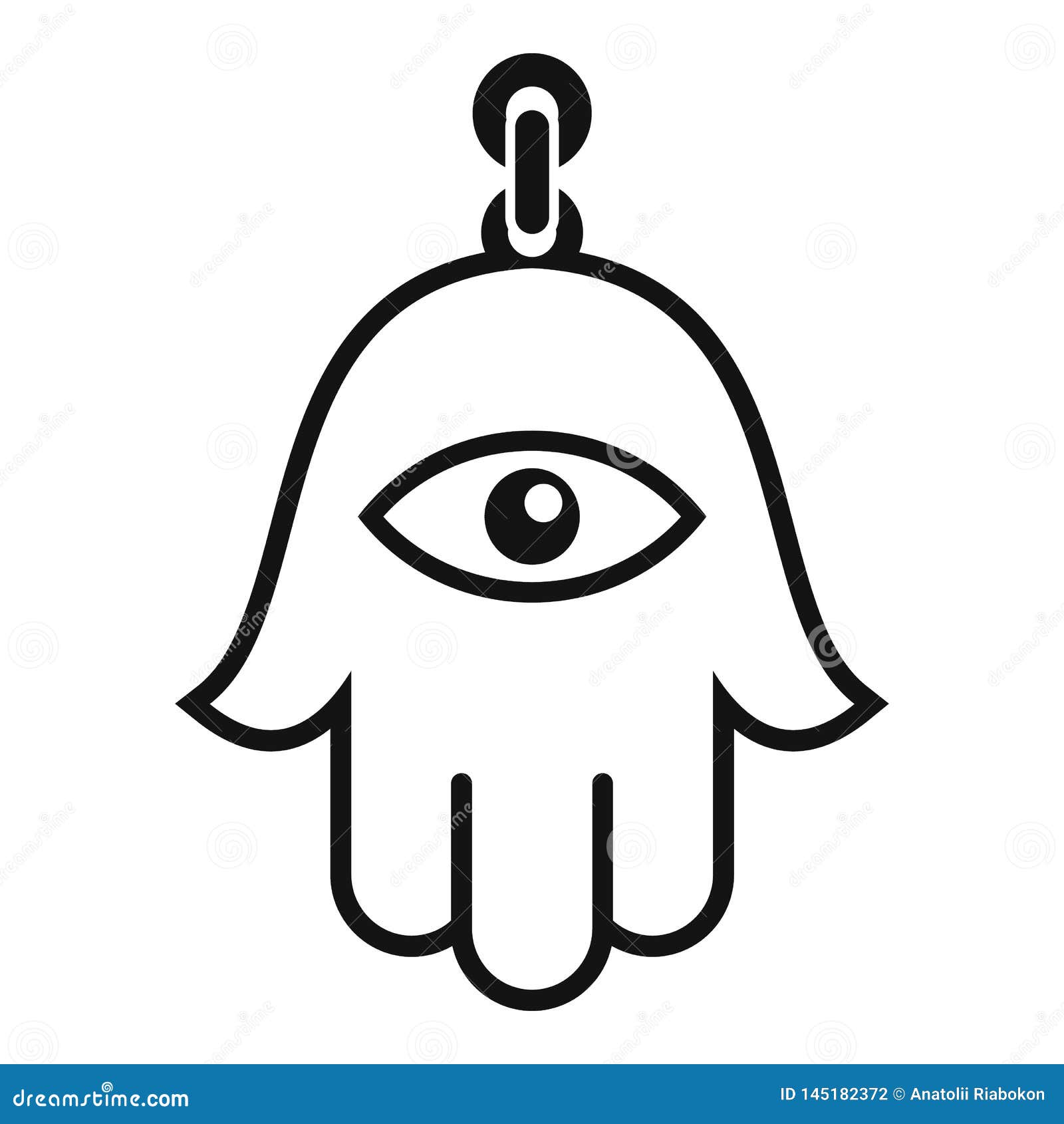 Hamsa Pendant Icon, Simple Style Stock Vector - Illustration of hand ...