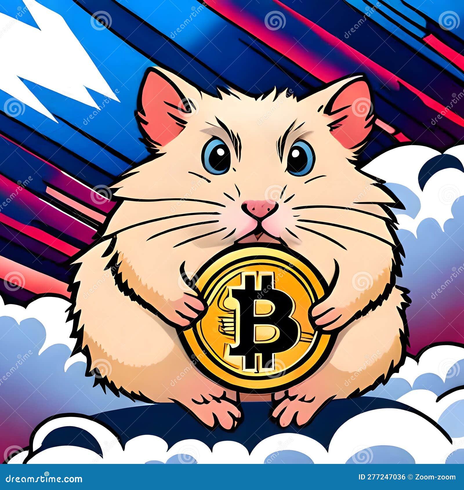 Hamster Holding Bitcoin in the Storm Stock Illustration - Illustration of  falling, comics: 277247036