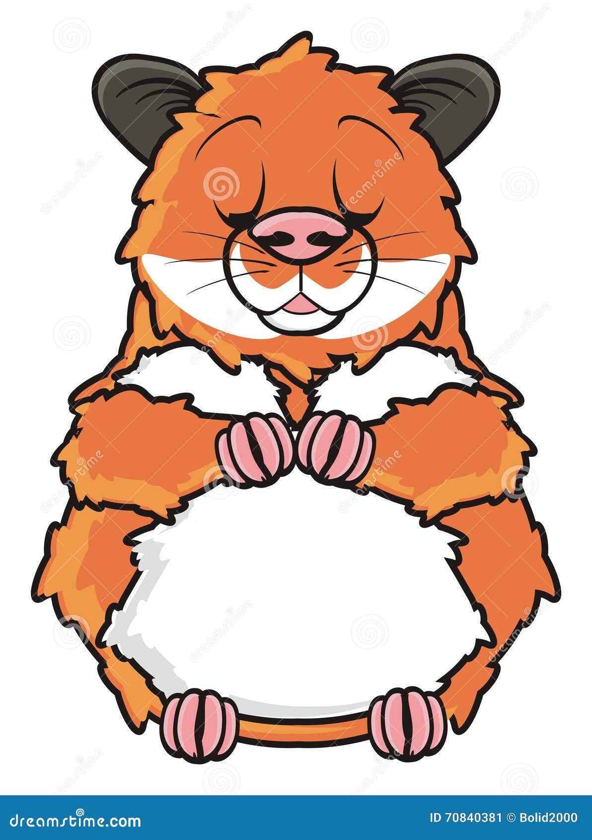 Hamster Standing with His Eyes Closed Stock Illustration Illustration