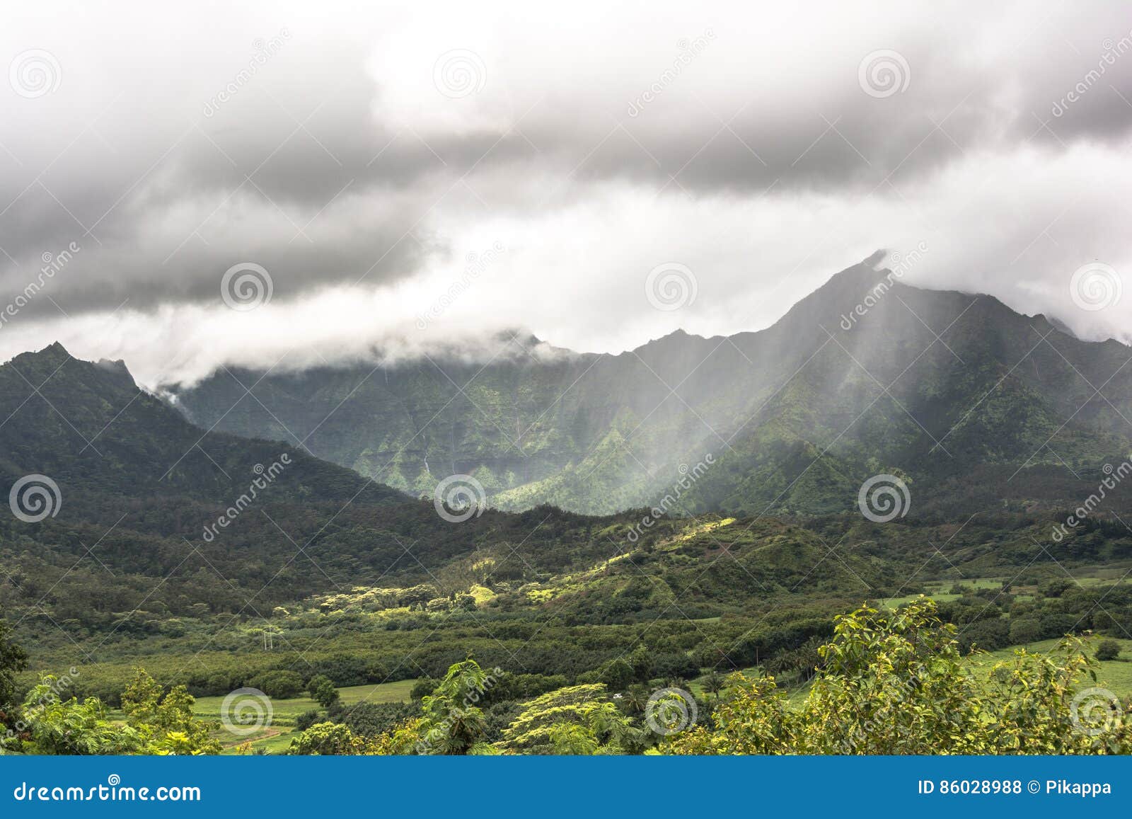Hanalei Mountains in Kauai, Hawaii Stock Photo Image of kauai
