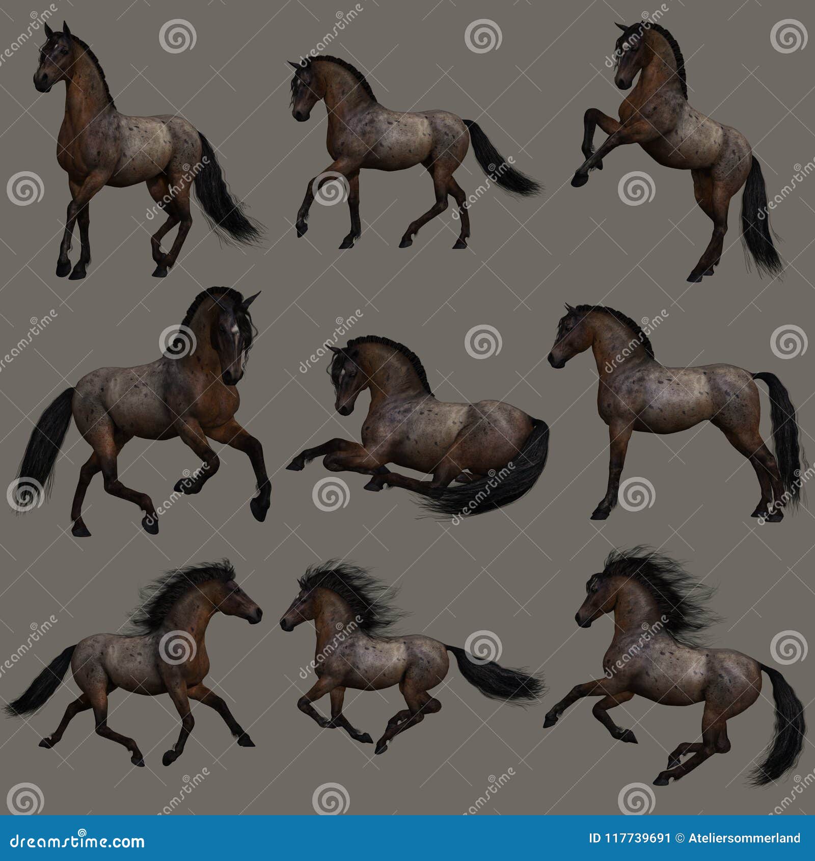 hancock roan horse, 3d cg