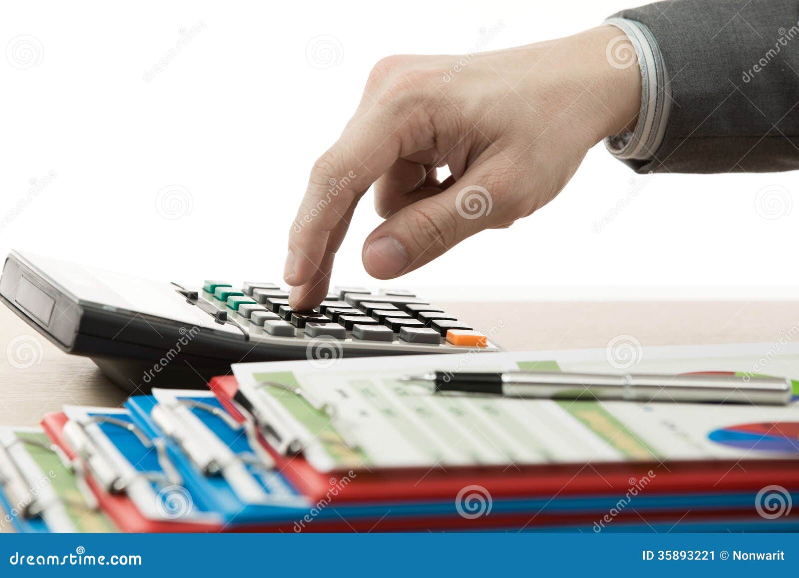 Hand with Accounting Business. Stock Image Image of economics, form