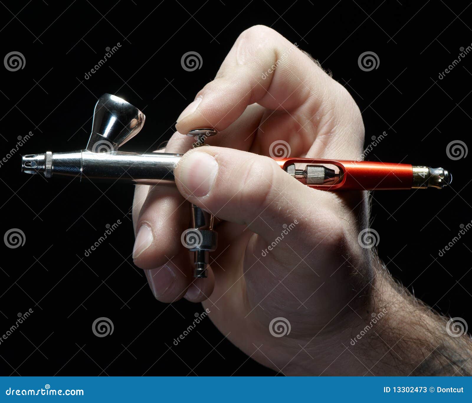 Hand with airbrush stock image. Image of artist, colored 13302473