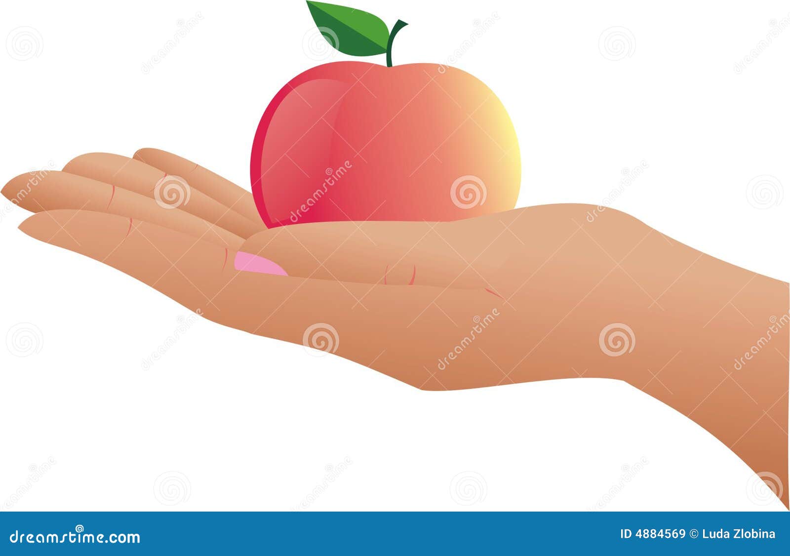 Нарисовать руку с яблоком