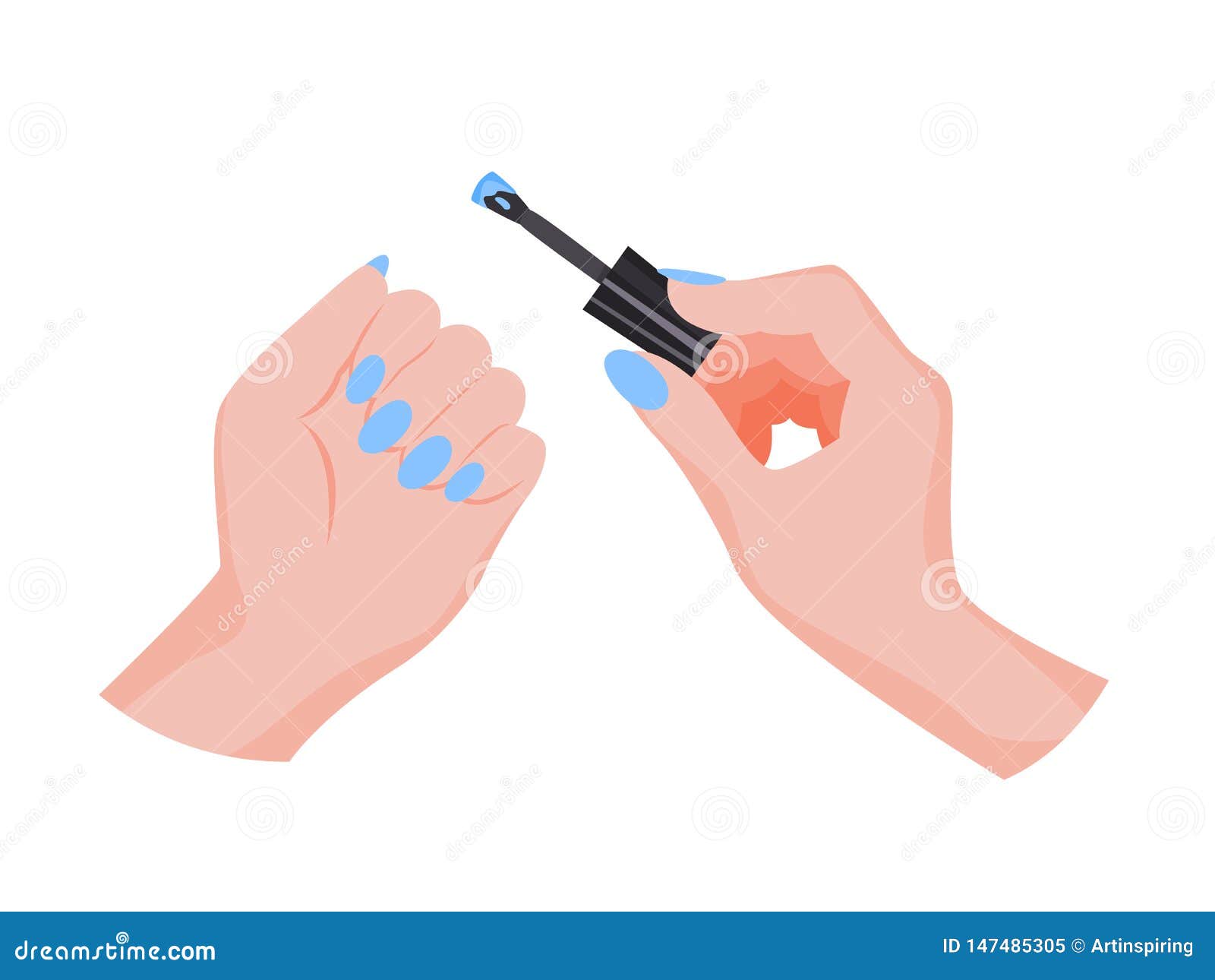 Hand Applying Nail Polish. Making Manicure Stock Vector - Illustration of glamour, nail: 147485305 Hand Applying Nail Polish. Making Manicure Stock Vector - Illustration of glamour, nail: 147485305