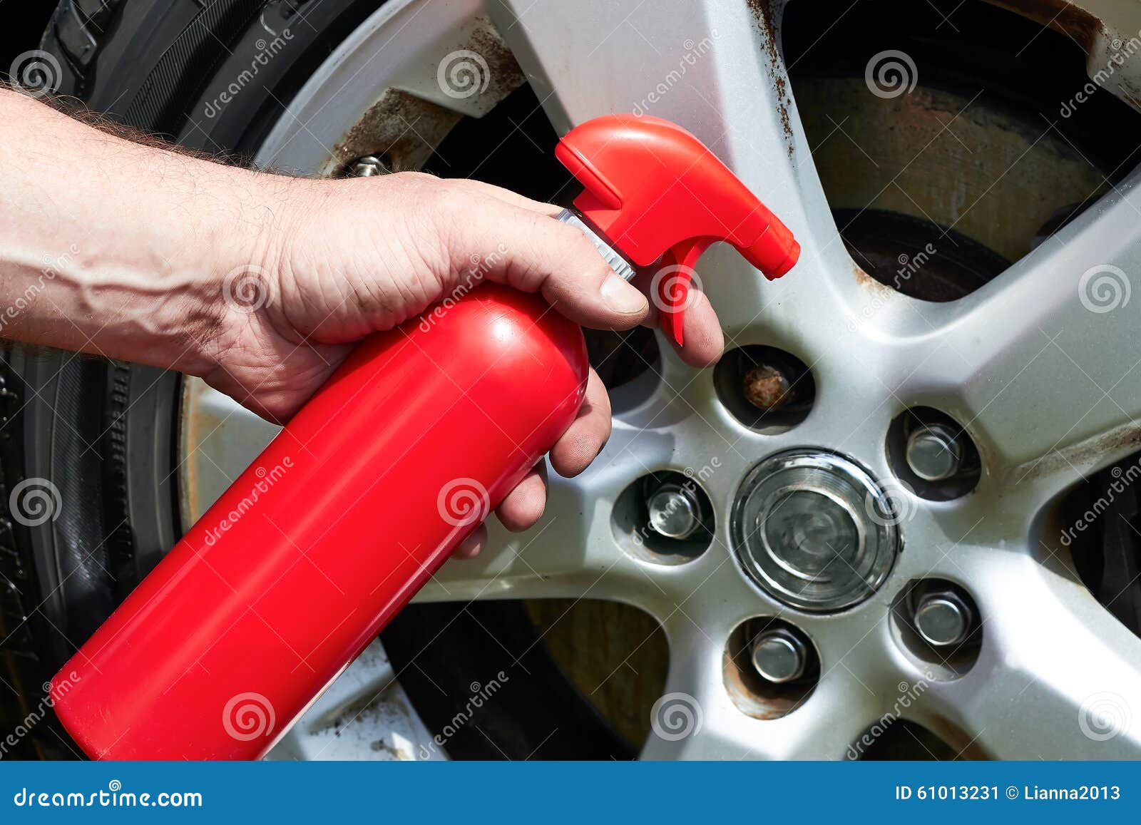 Hand Applying Polish Car Wheel Stock Image Image of labor, glass