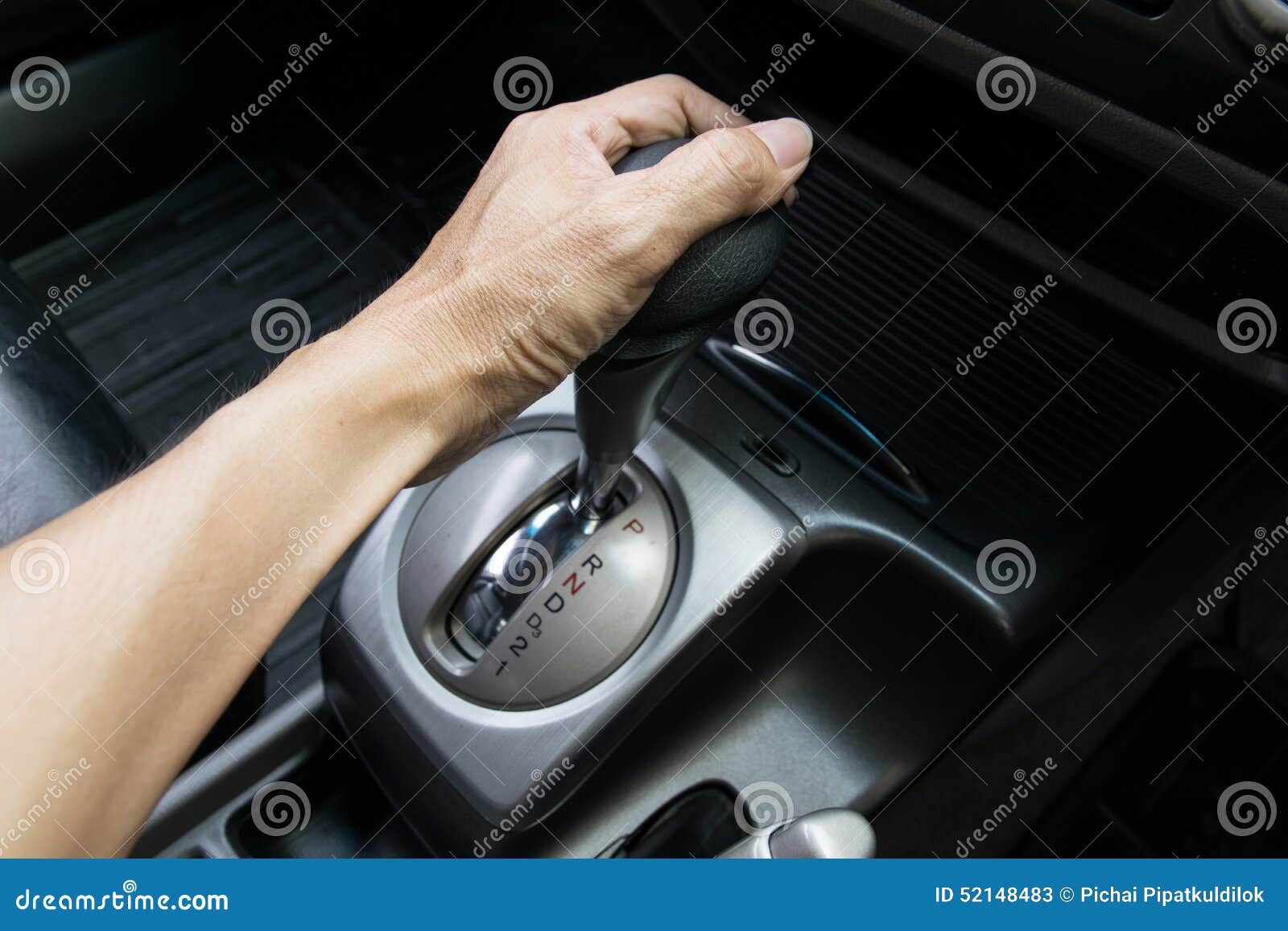 Hand on Automatic Gear Shift Stock Image Image of metal, shift 52148483
