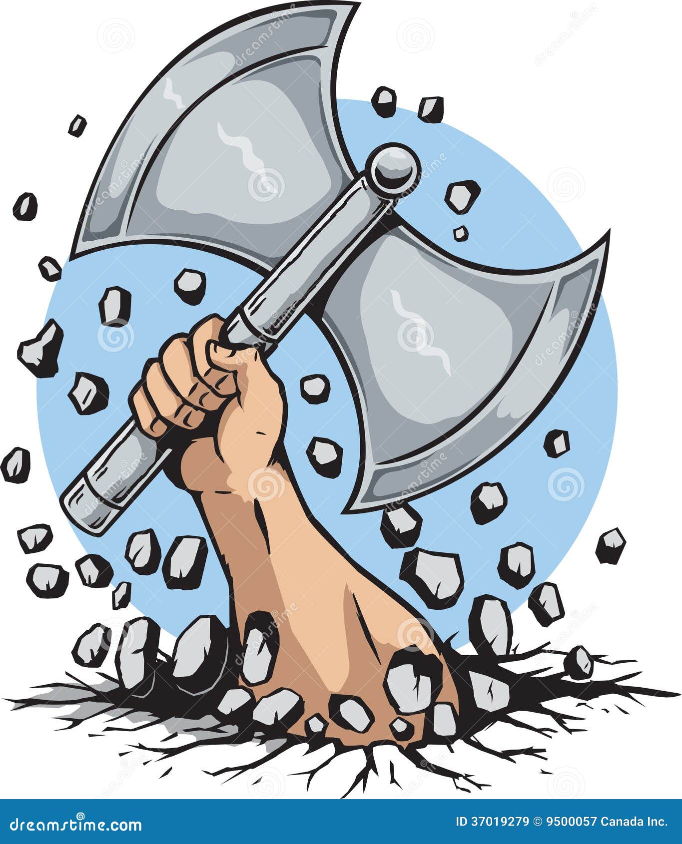 Hand and Axe stock vector. Illustration of dualaxe, punching - 37019279