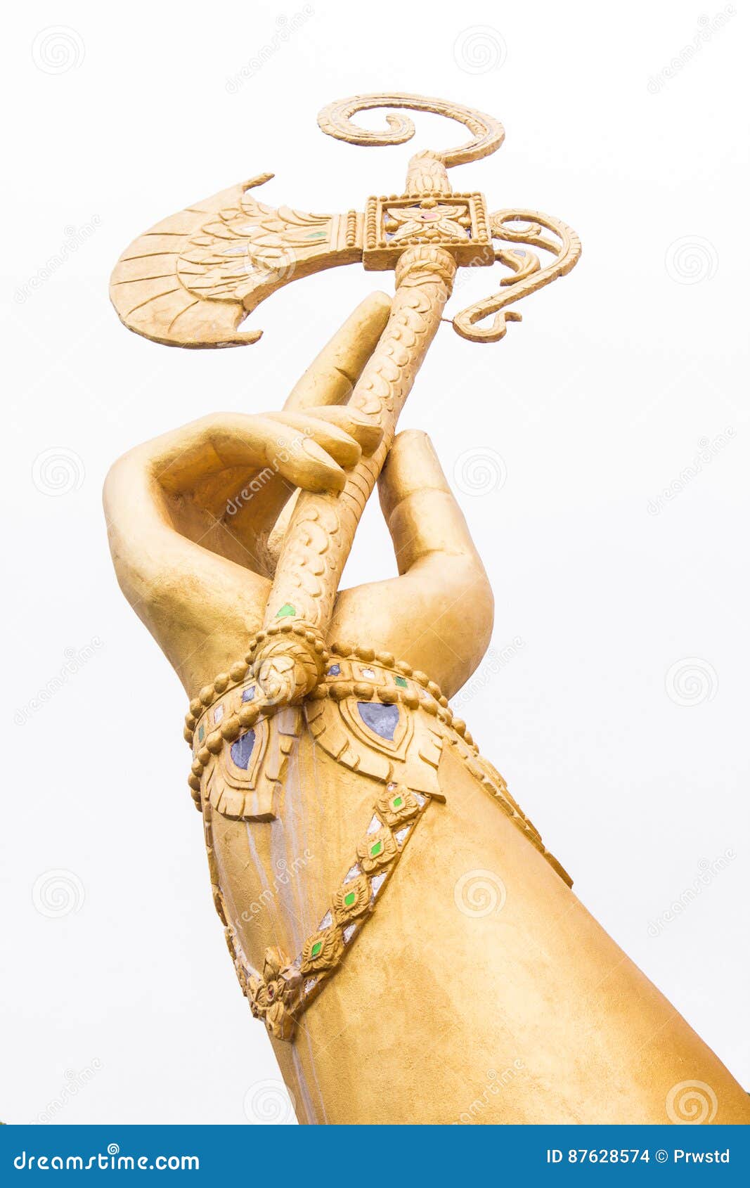 Hand with Axe of Ganesh Isolated on White Stock Photo Image of