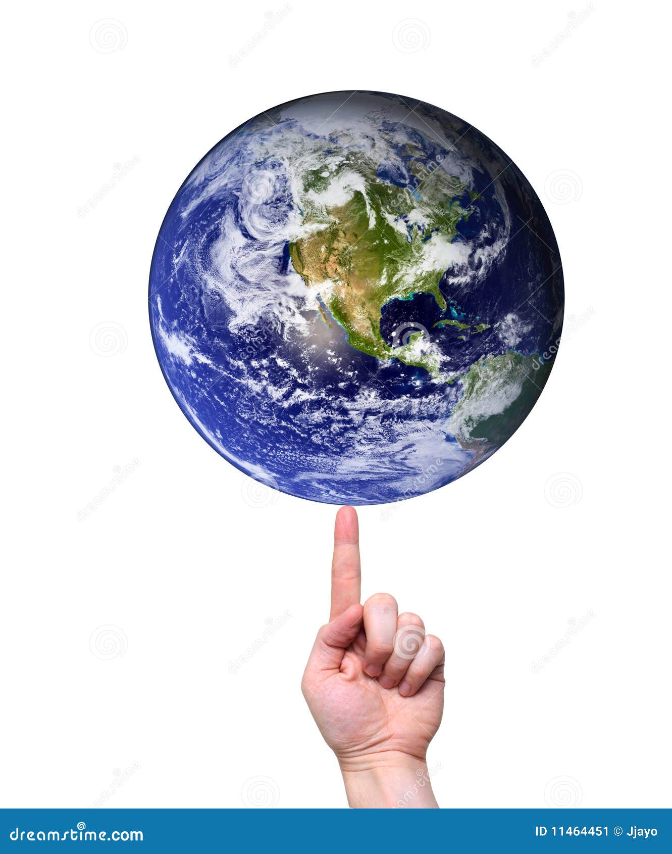 hand balancing earth on fingertip