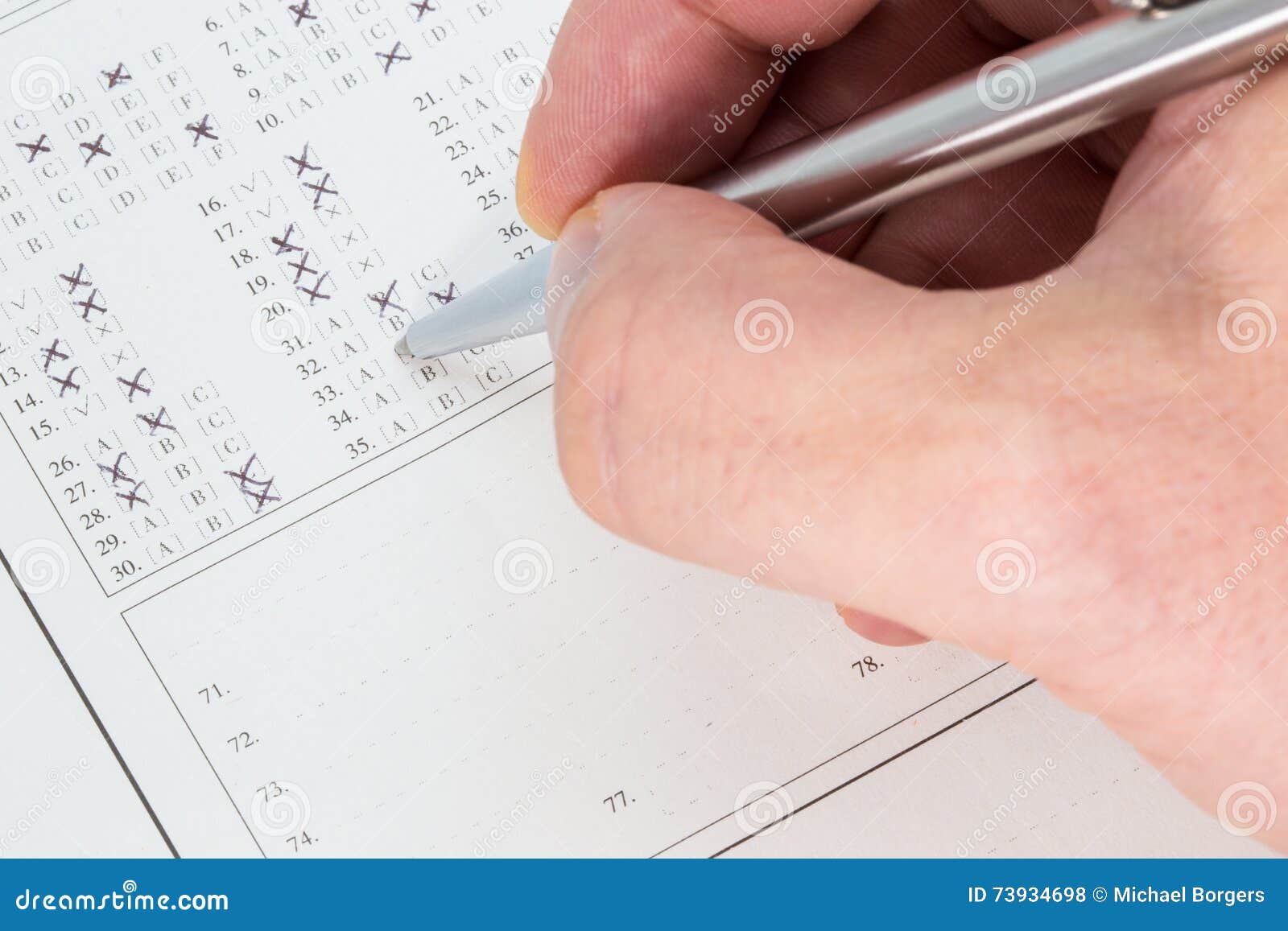 Hand with a Ballpen Taking an Exam Stock Photo Image of papers, paper