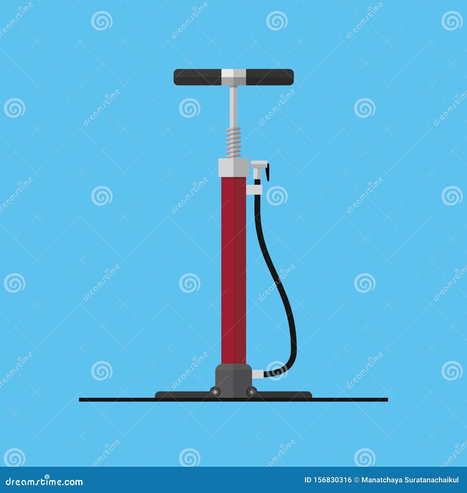 Hand bicycle air pump. stock illustration. Illustration of pump 156830316