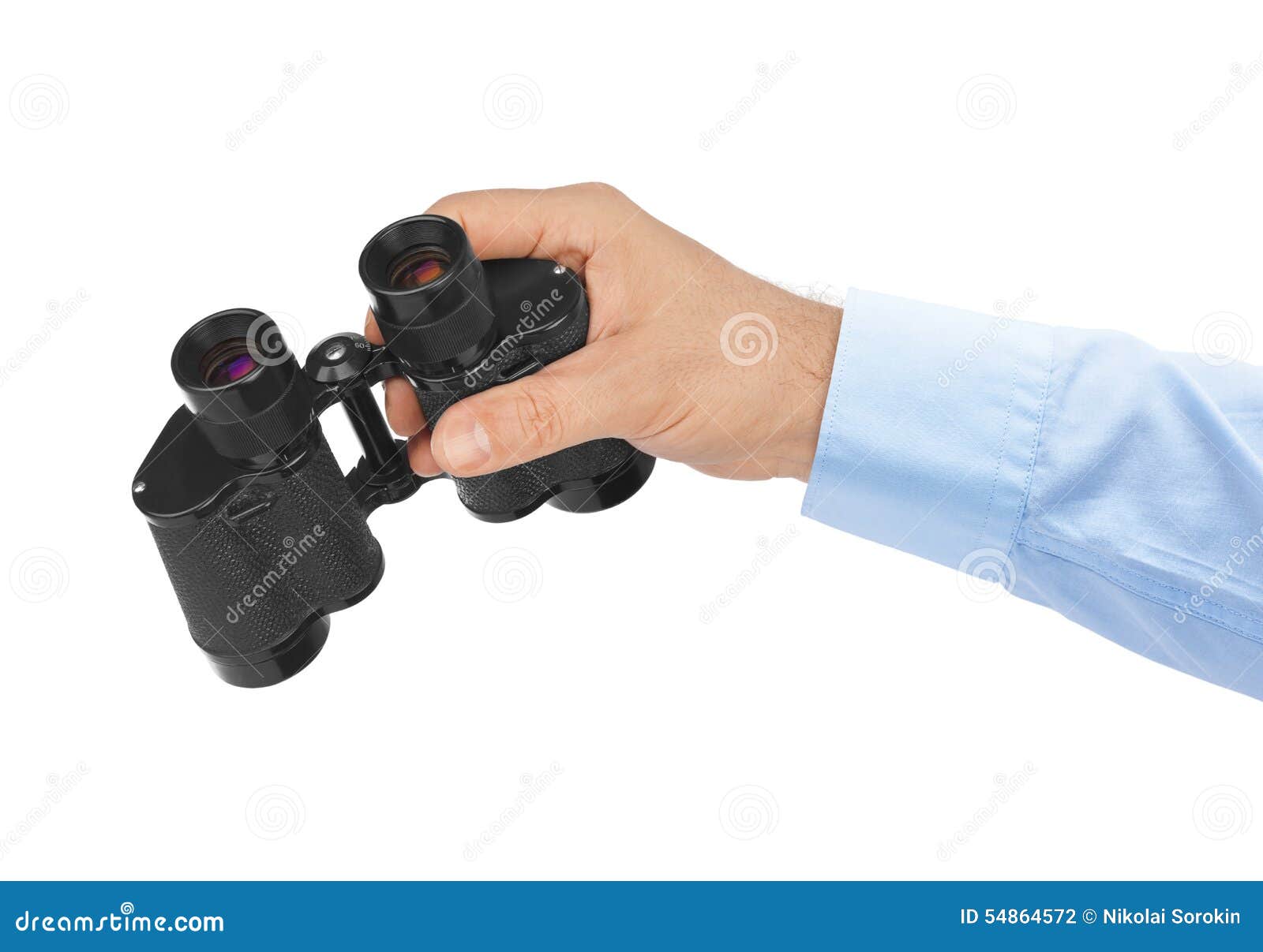 Hand with binoculars stock photo. Image of remote, isolated 54864572